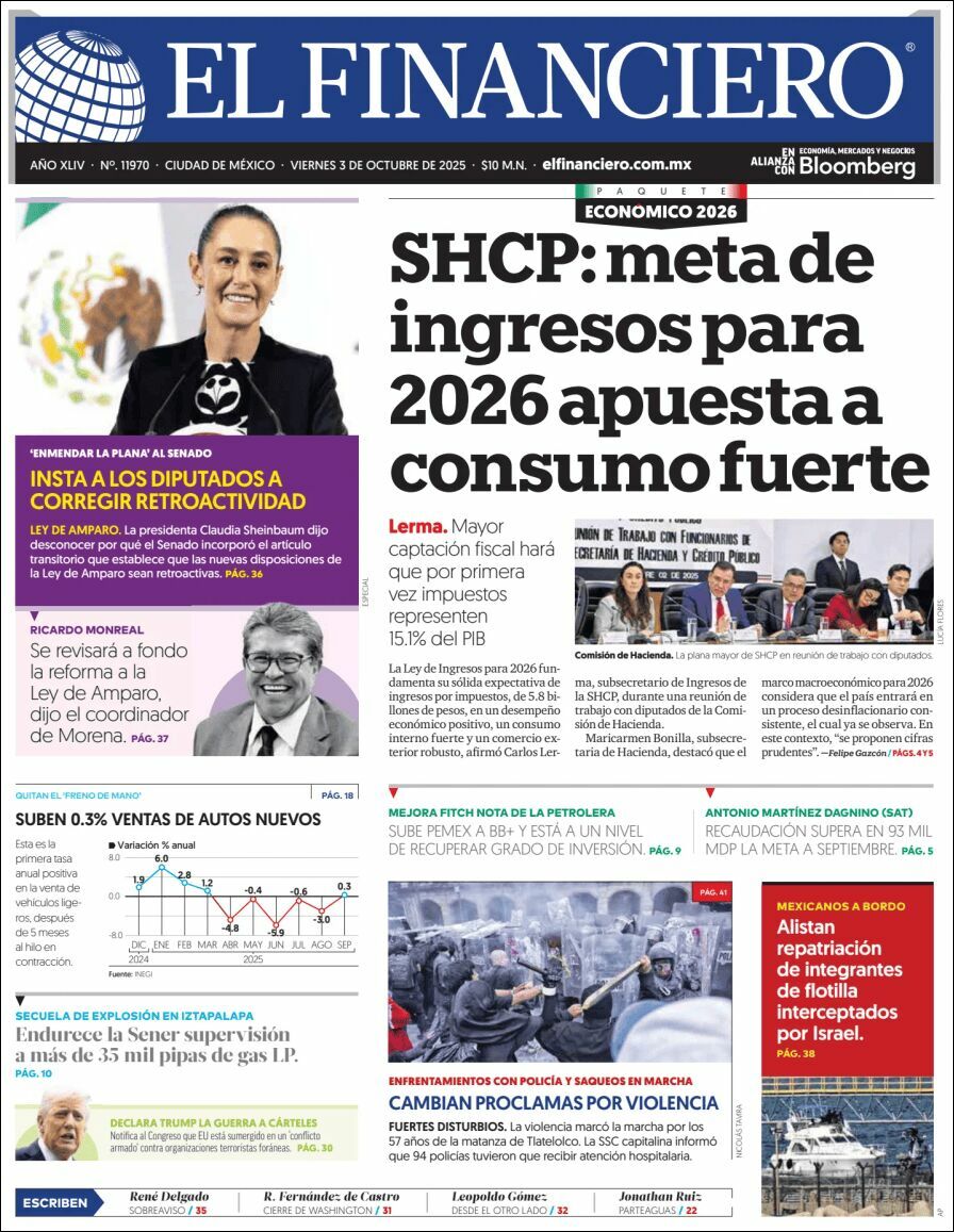 El Financiero, edición del viernes 03 de octubre de 2025 El Financiero, edición del viernes 03 de octubre de 2025