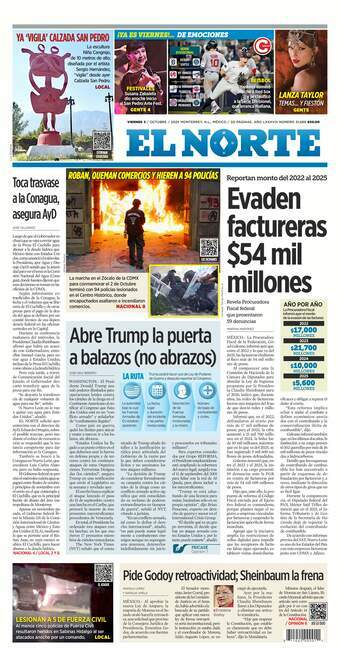El Norte, edición del viernes 03 de octubre de 2025 El Norte, edición del viernes 03 de octubre de 2025