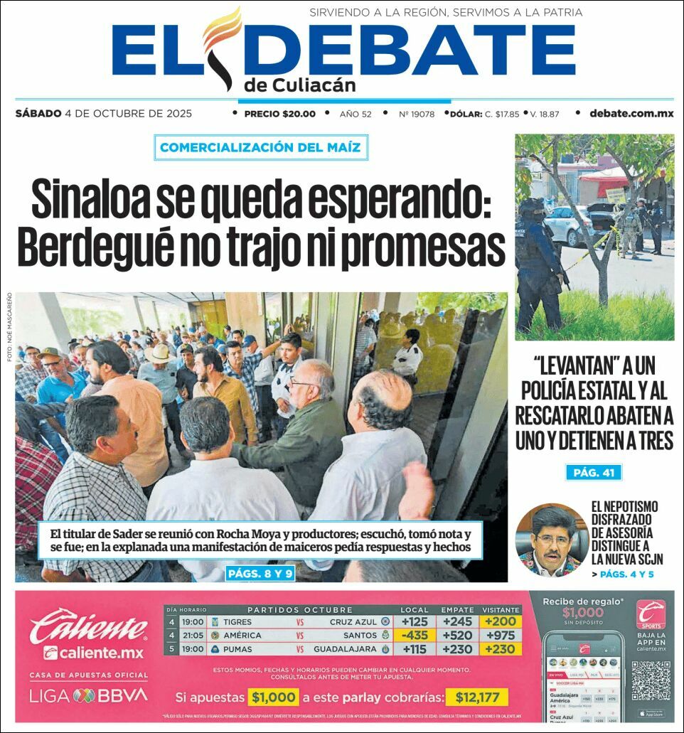 El Debate Culiacán, edición del sábado 04 de octubre de 2025 El Debate Culiacán, edición del sábado 04 de octubre de 2025