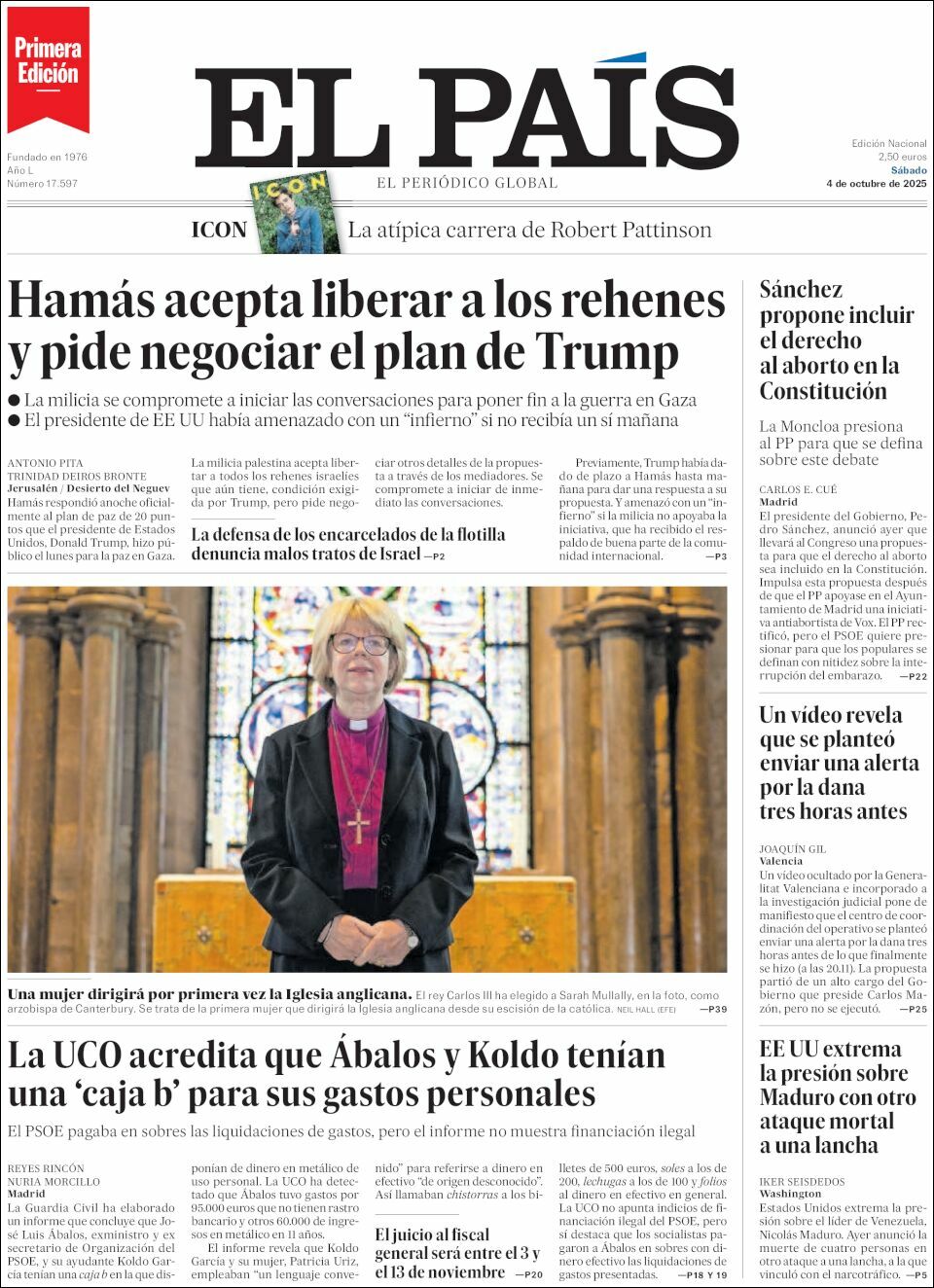 El País, edición del sábado 04 de octubre de 2025 El País, edición del sábado 04 de octubre de 2025