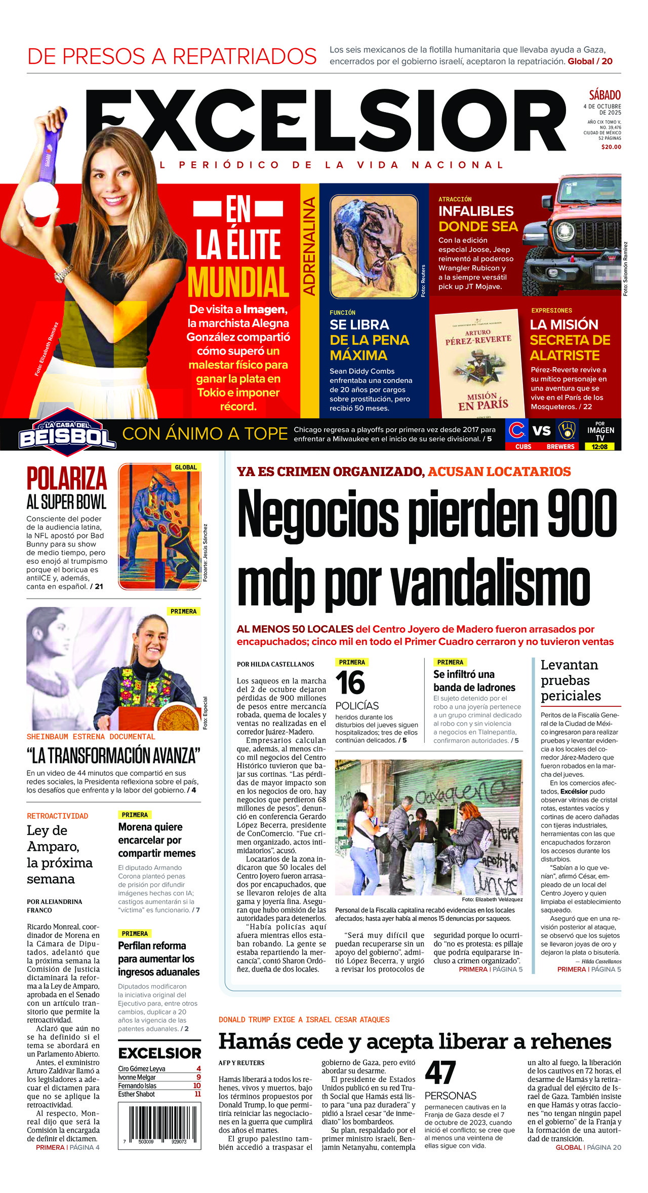Excelsior, edición del sábado 04 de octubre de 2025 Excelsior, edición del sábado 04 de octubre de 2025
