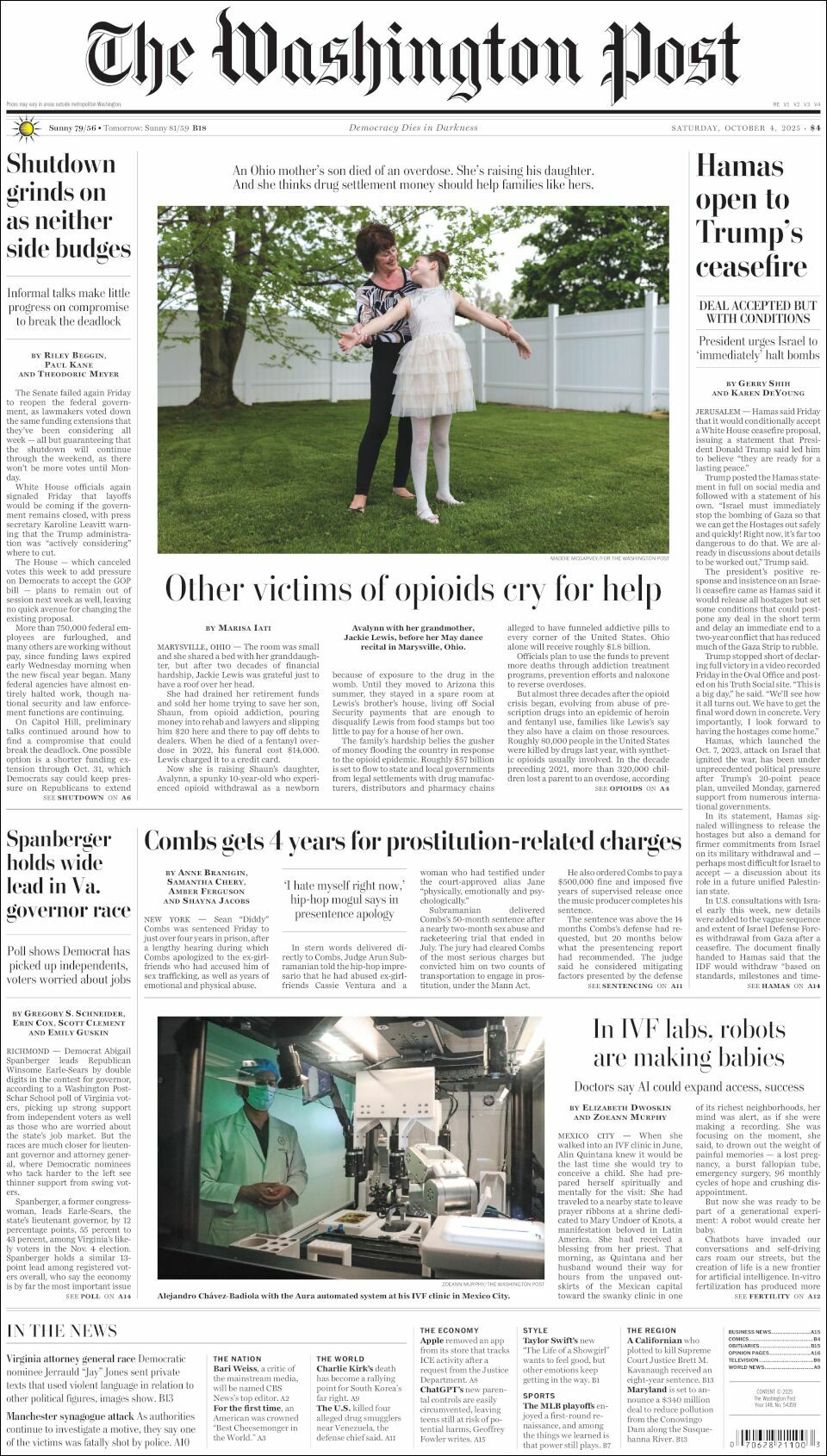 The Washington Post, edición del sábado 04 de octubre de 2025 The Washington Post, edición del sábado 04 de octubre de 2025