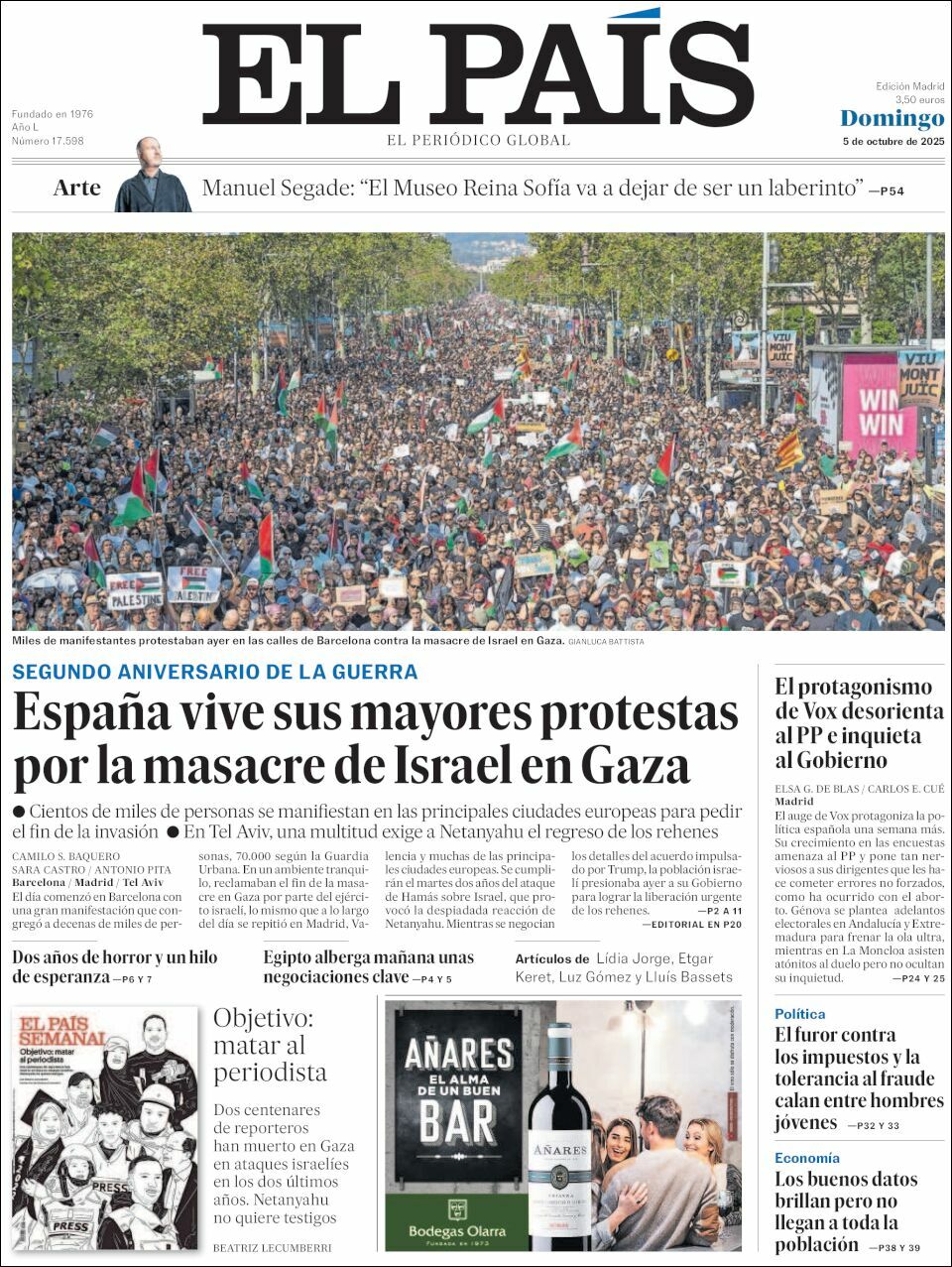 El País, edición del domingo 05 de octubre de 2025 El País, edición del domingo 05 de octubre de 2025