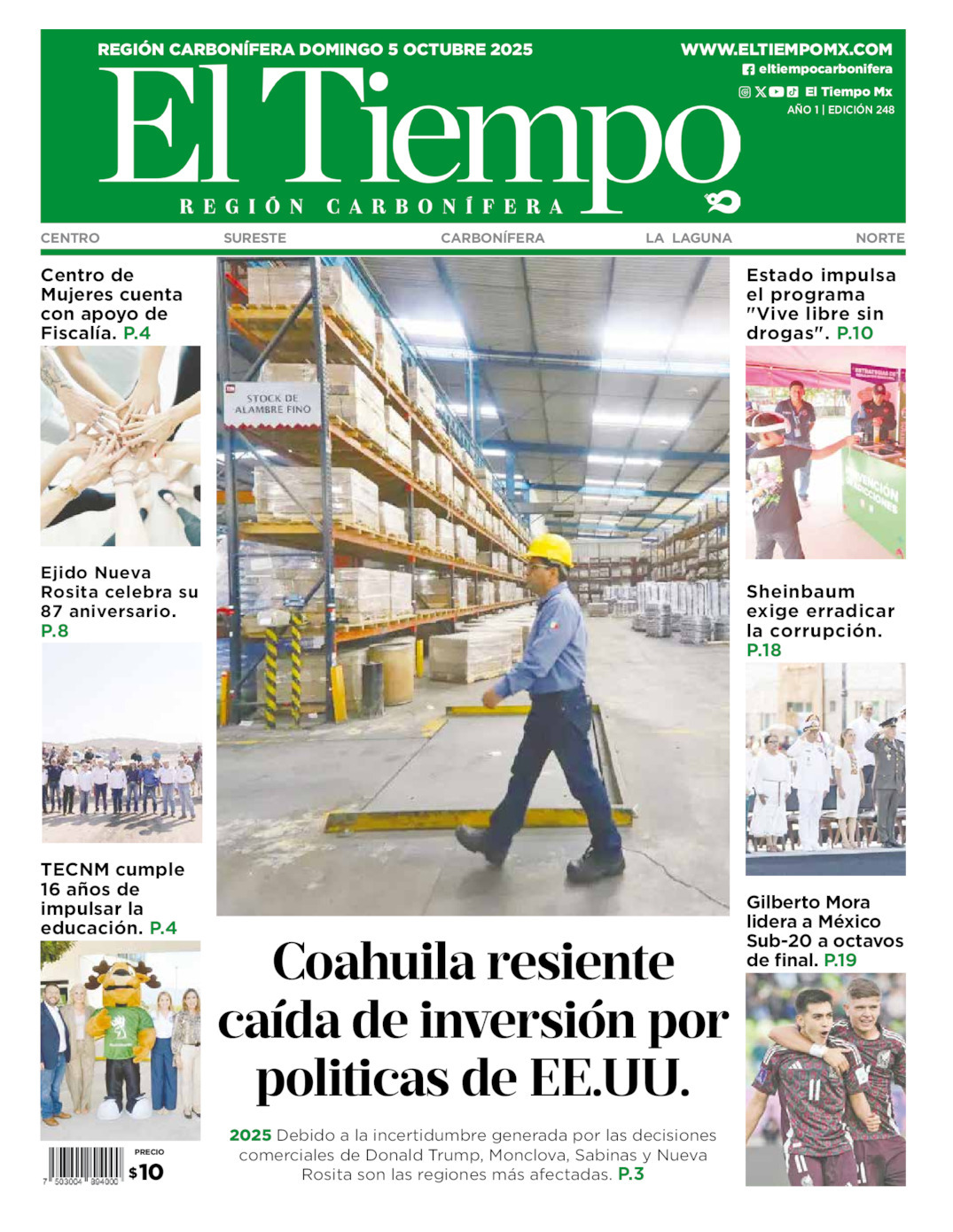 El Tiempo Región Carbonífera, edición del domingo 05 de octubre de 2025 El Tiempo Región Carbonífera, edición del domingo 05 de octubre de 2025