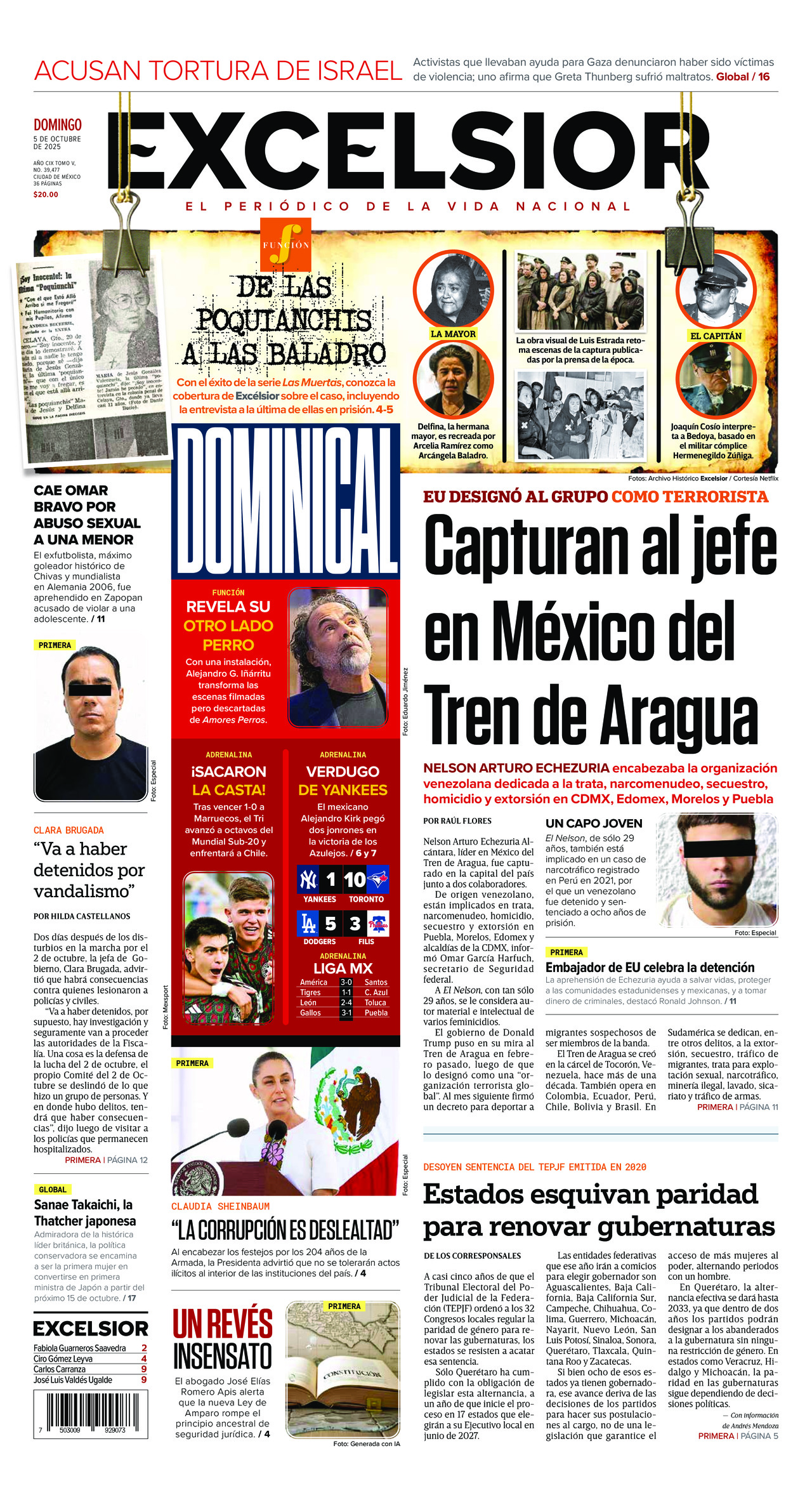Excelsior, edición del domingo 05 de octubre de 2025 Excelsior, edición del domingo 05 de octubre de 2025