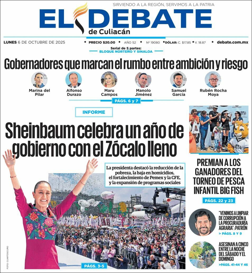 El Debate Culiacán, edición del lunes 06 de octubre de 2025 El Debate Culiacán, edición del lunes 06 de octubre de 2025