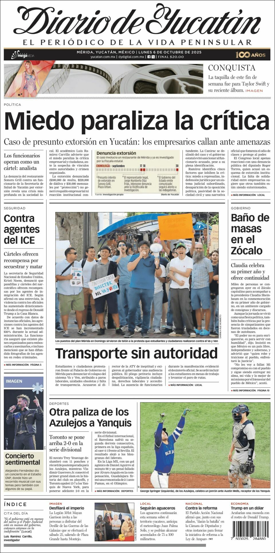El Diario de Yucatán, edición del lunes 06 de octubre de 2025 El Diario de Yucatán, edición del lunes 06 de octubre de 2025