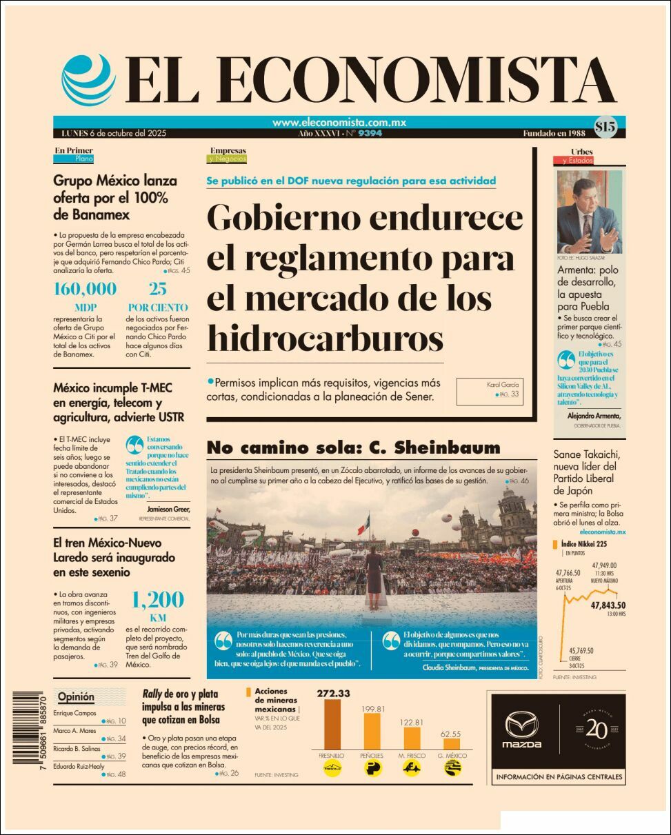 El Economista, edición del lunes 06 de octubre de 2025 El Economista, edición del lunes 06 de octubre de 2025
