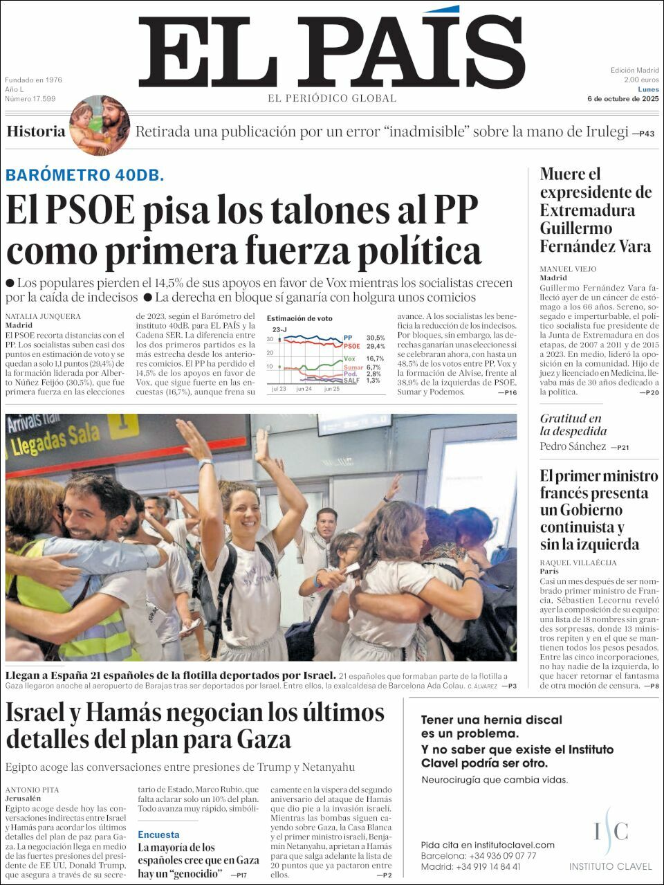 El País, edición del lunes 06 de octubre de 2025 El País, edición del lunes 06 de octubre de 2025