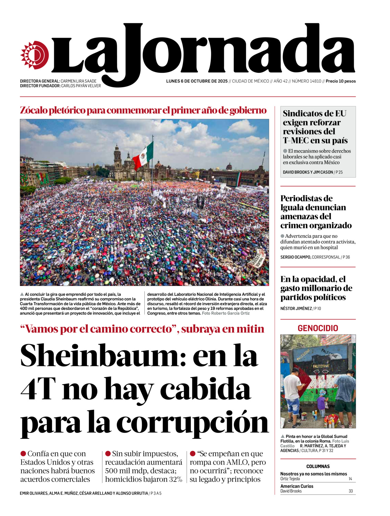 La Jornada, edición del lunes 06 de octubre de 2025 La Jornada, edición del lunes 06 de octubre de 2025