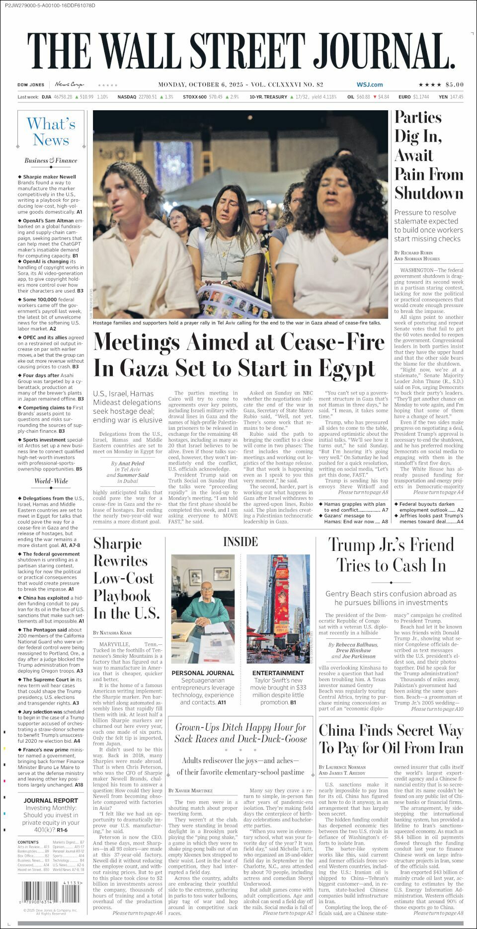 The Wall Street Journal, edición del lunes 06 de octubre de 2025 The Wall Street Journal, edición del lunes 06 de octubre de 2025