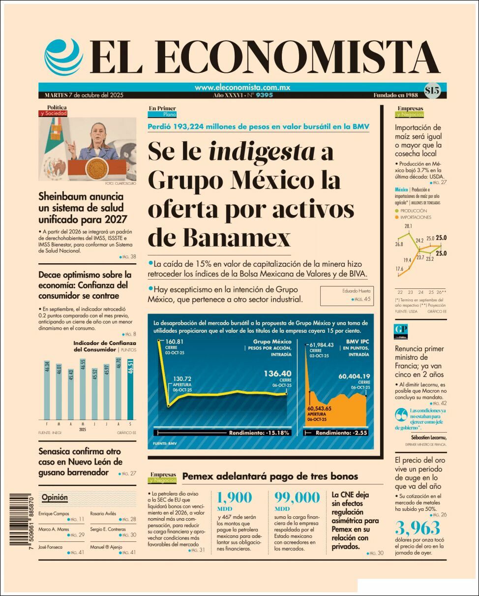 El Economista, edición del martes 07 de octubre de 2025 El Economista, edición del martes 07 de octubre de 2025