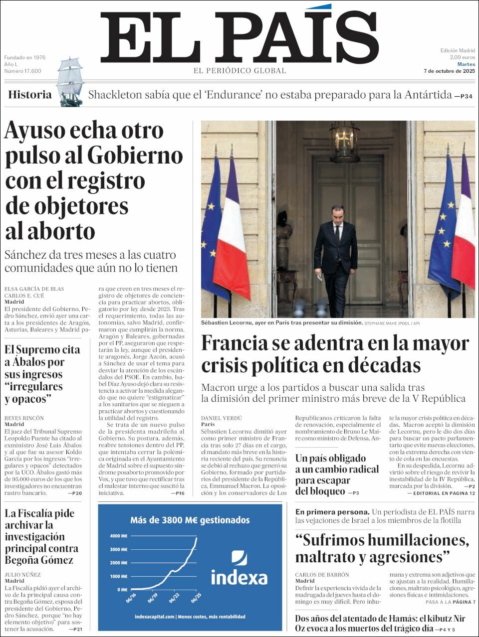 El País, edición del martes 07 de octubre de 2025 El País, edición del martes 07 de octubre de 2025