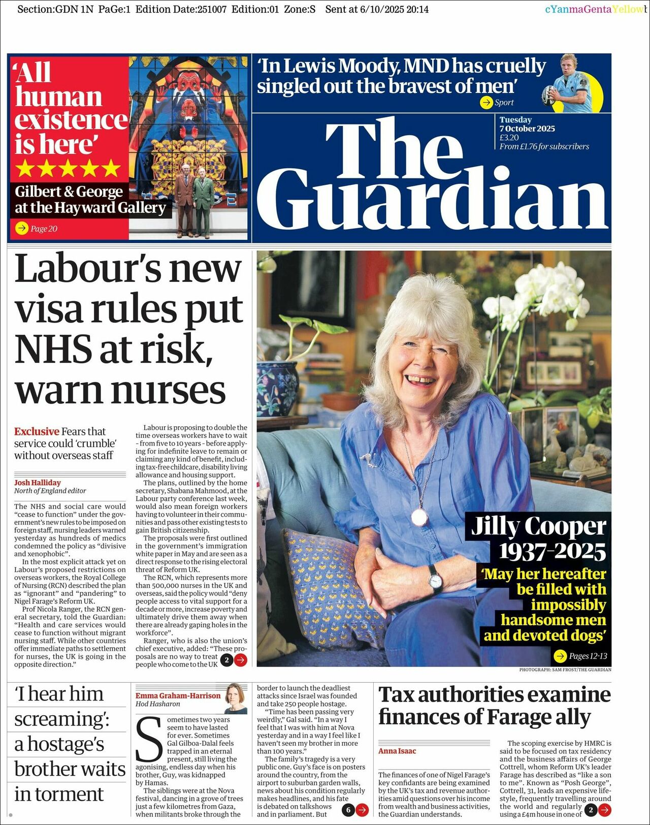 The Guardian, edición del martes 07 de octubre de 2025 The Guardian, edición del martes 07 de octubre de 2025