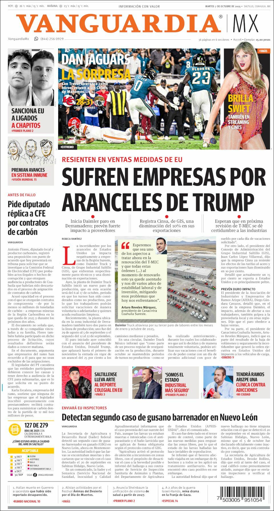 Vanguardia, edición del martes 07 de octubre de 2025 Vanguardia, edición del martes 07 de octubre de 2025