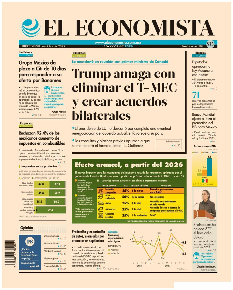 El Economista, edición del miércoles 08 de octubre de 2025 El Economista, edición del miércoles 08 de octubre de 2025