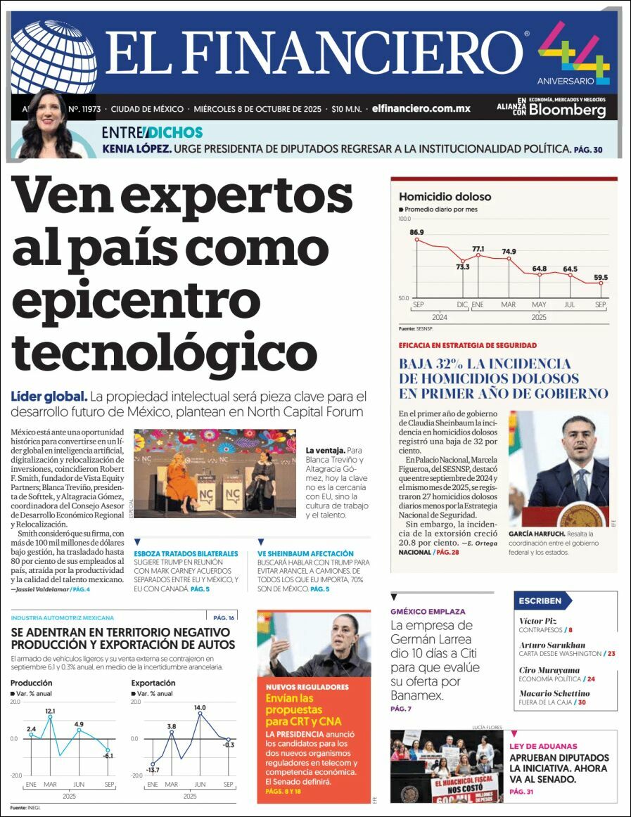 El Financiero, edición del miércoles 08 de octubre de 2025 El Financiero, edición del miércoles 08 de octubre de 2025