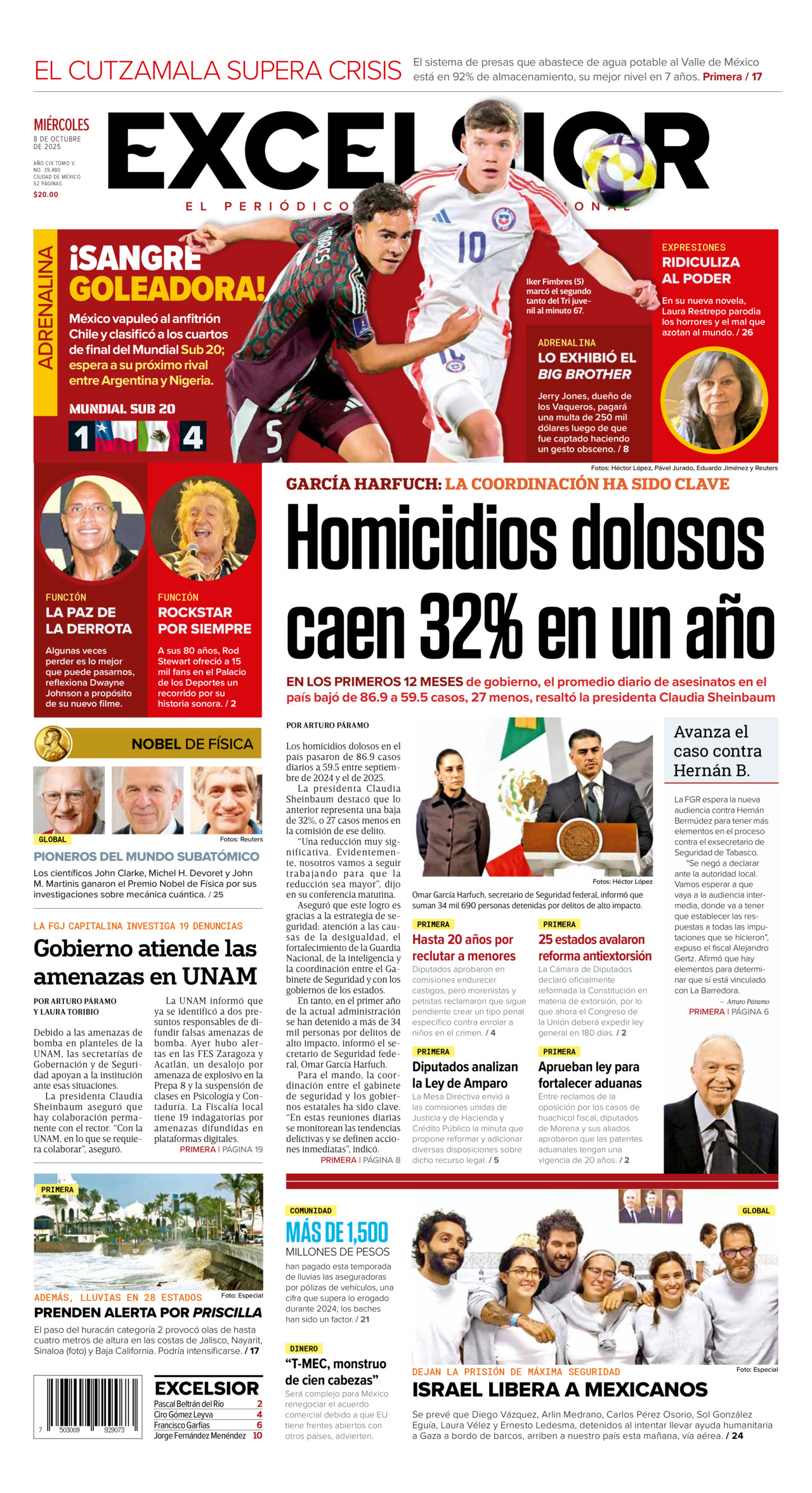 Excelsior, edición del miércoles 08 de octubre de 2025 Excelsior, edición del miércoles 08 de octubre de 2025