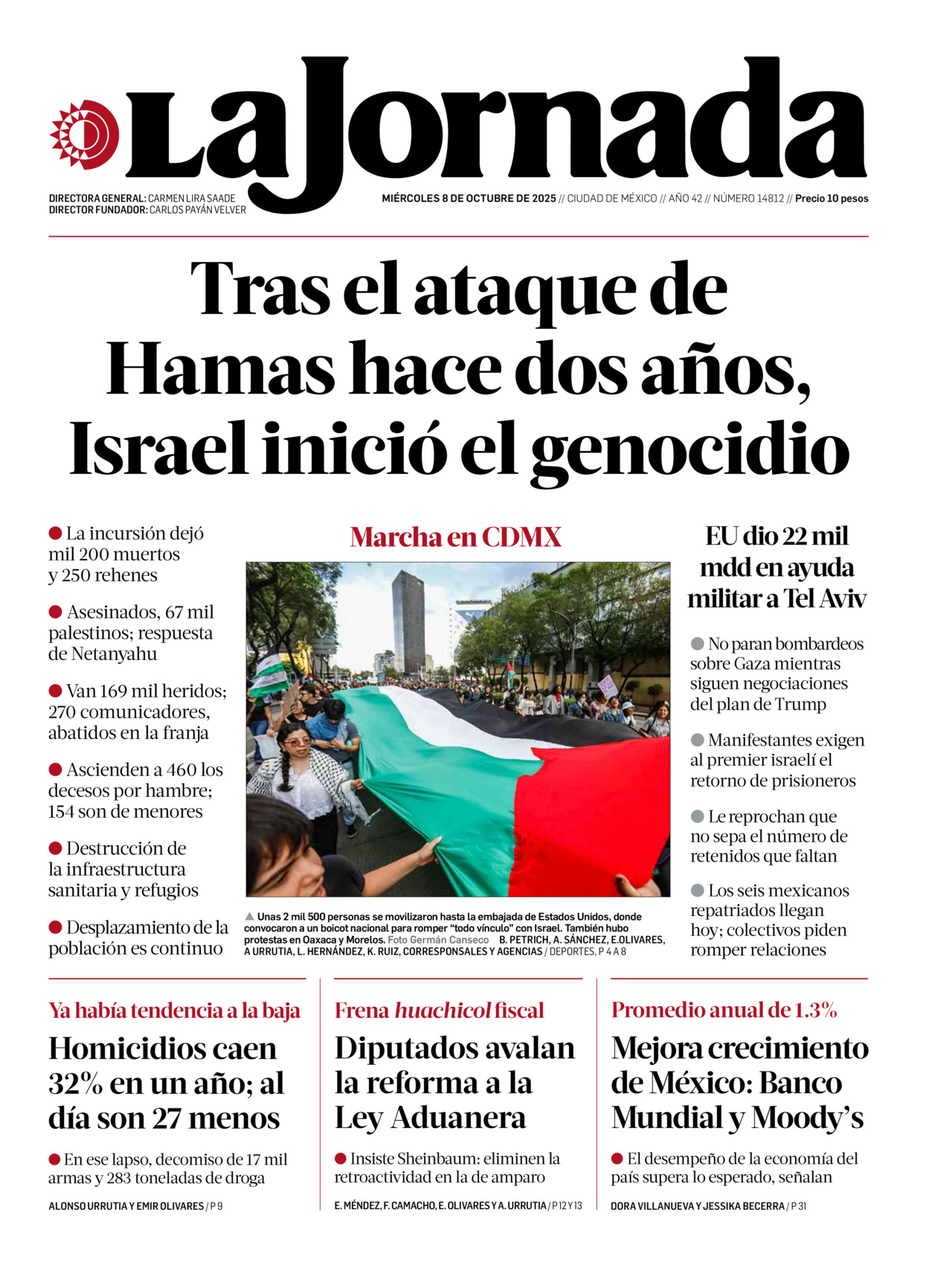 La Jornada, edición del miércoles 08 de octubre de 2025 La Jornada, edición del miércoles 08 de octubre de 2025