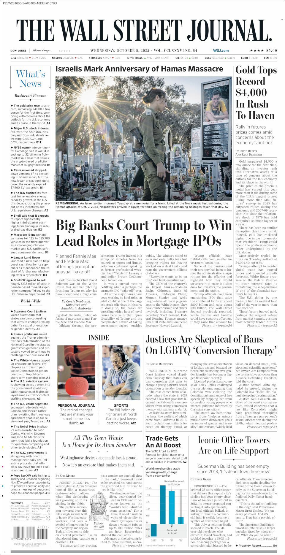 The Wall Street Journal, edición del miércoles 08 de octubre de 2025 The Wall Street Journal, edición del miércoles 08 de octubre de 2025