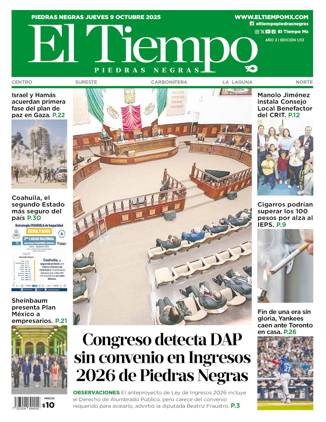 El Tiempo Piedras Negras, edición del jueves 09 de octubre de 2025 El Tiempo Piedras Negras, edición del jueves 09 de octubre de 2025