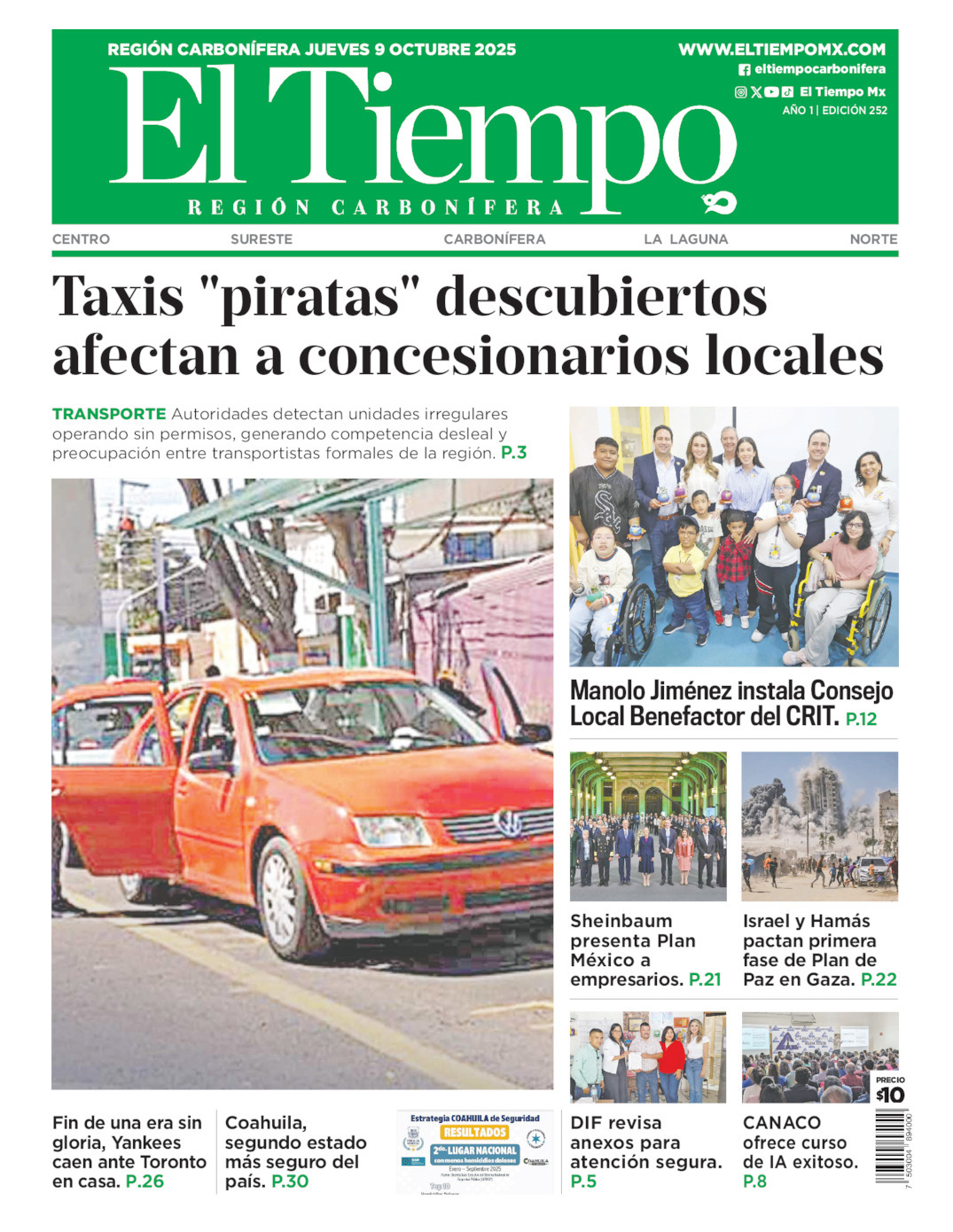 El Tiempo Región Carbonífera, edición del jueves 09 de octubre de 2025 El Tiempo Región Carbonífera, edición del jueves 09 de octubre de 2025
