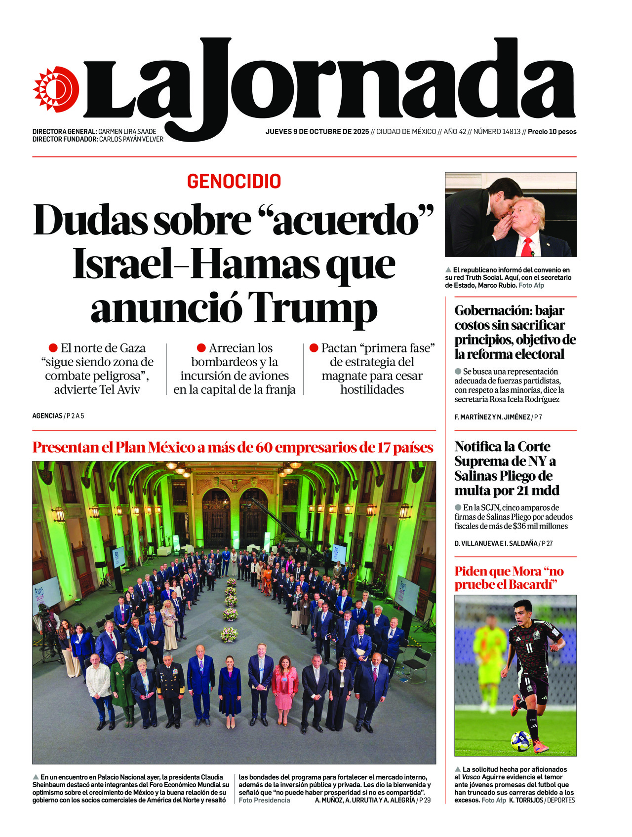 La Jornada, edición del jueves 09 de octubre de 2025 La Jornada, edición del jueves 09 de octubre de 2025