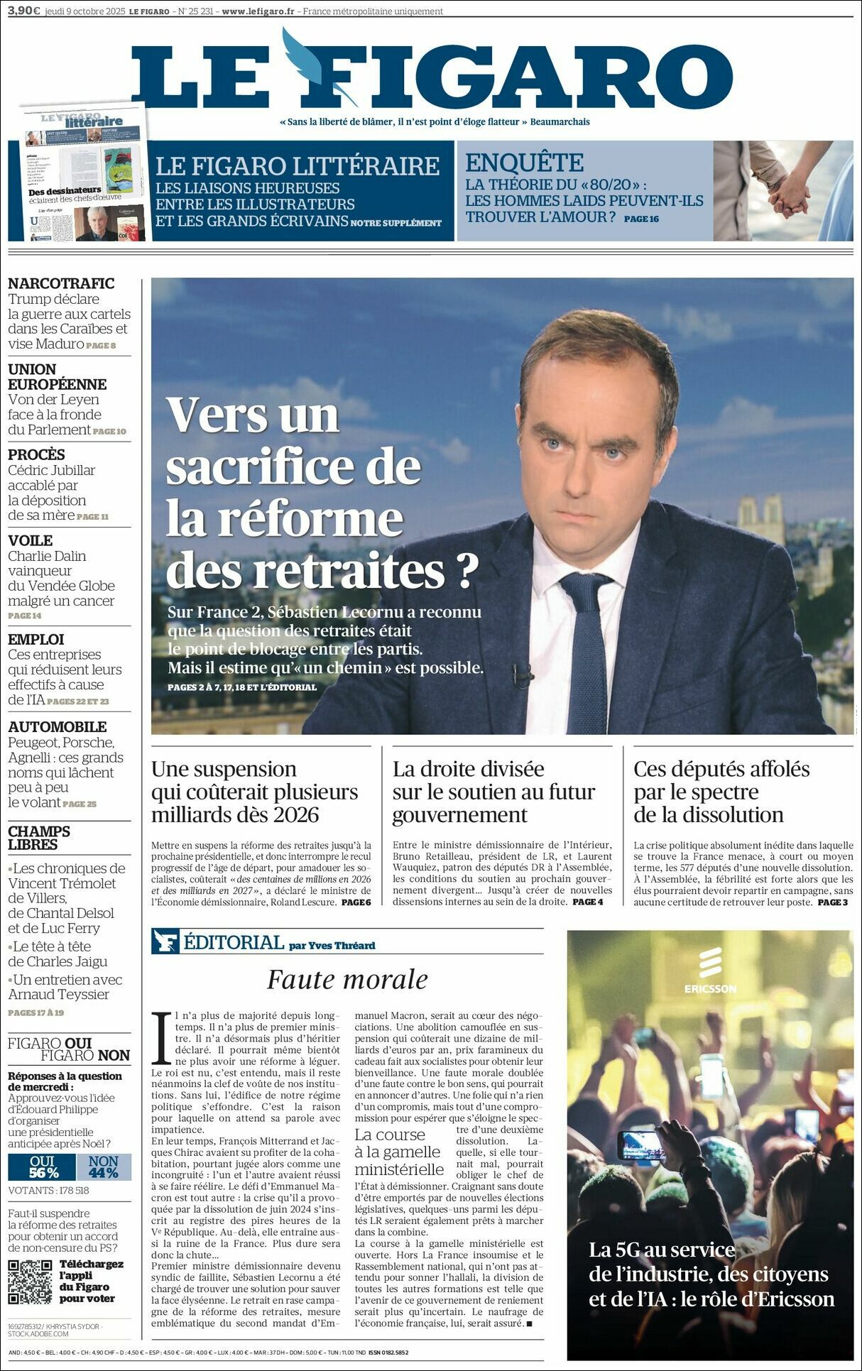 Le Figaro, edición del jueves 09 de octubre de 2025 Le Figaro, edición del jueves 09 de octubre de 2025