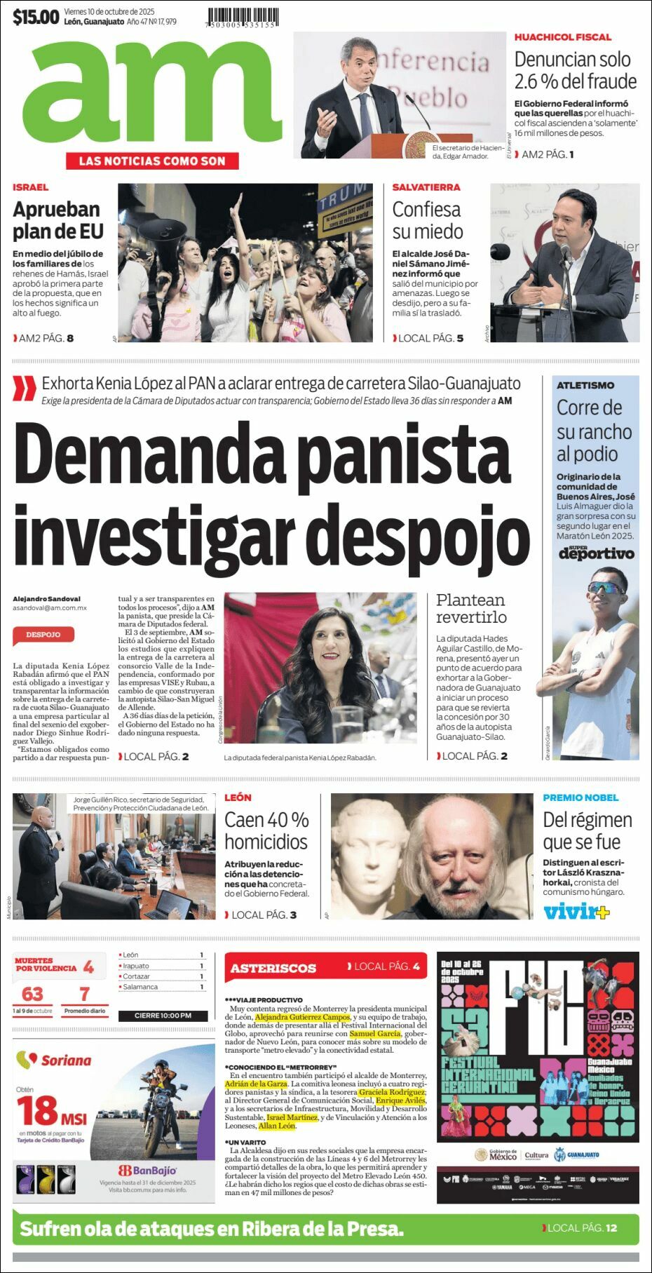 AM de León, edición del viernes 10 de octubre de 2025 AM de León, edición del viernes 10 de octubre de 2025