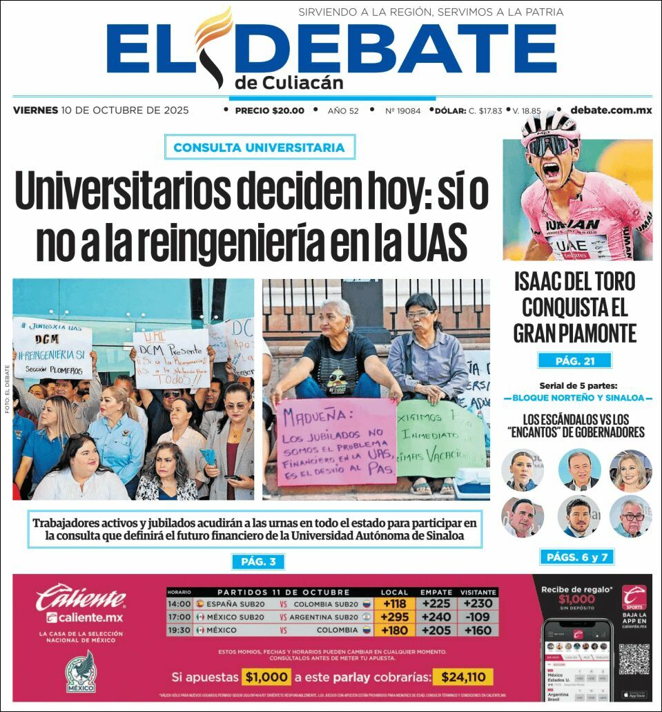El Debate Culiacán, edición del viernes 10 de octubre de 2025 El Debate Culiacán, edición del viernes 10 de octubre de 2025