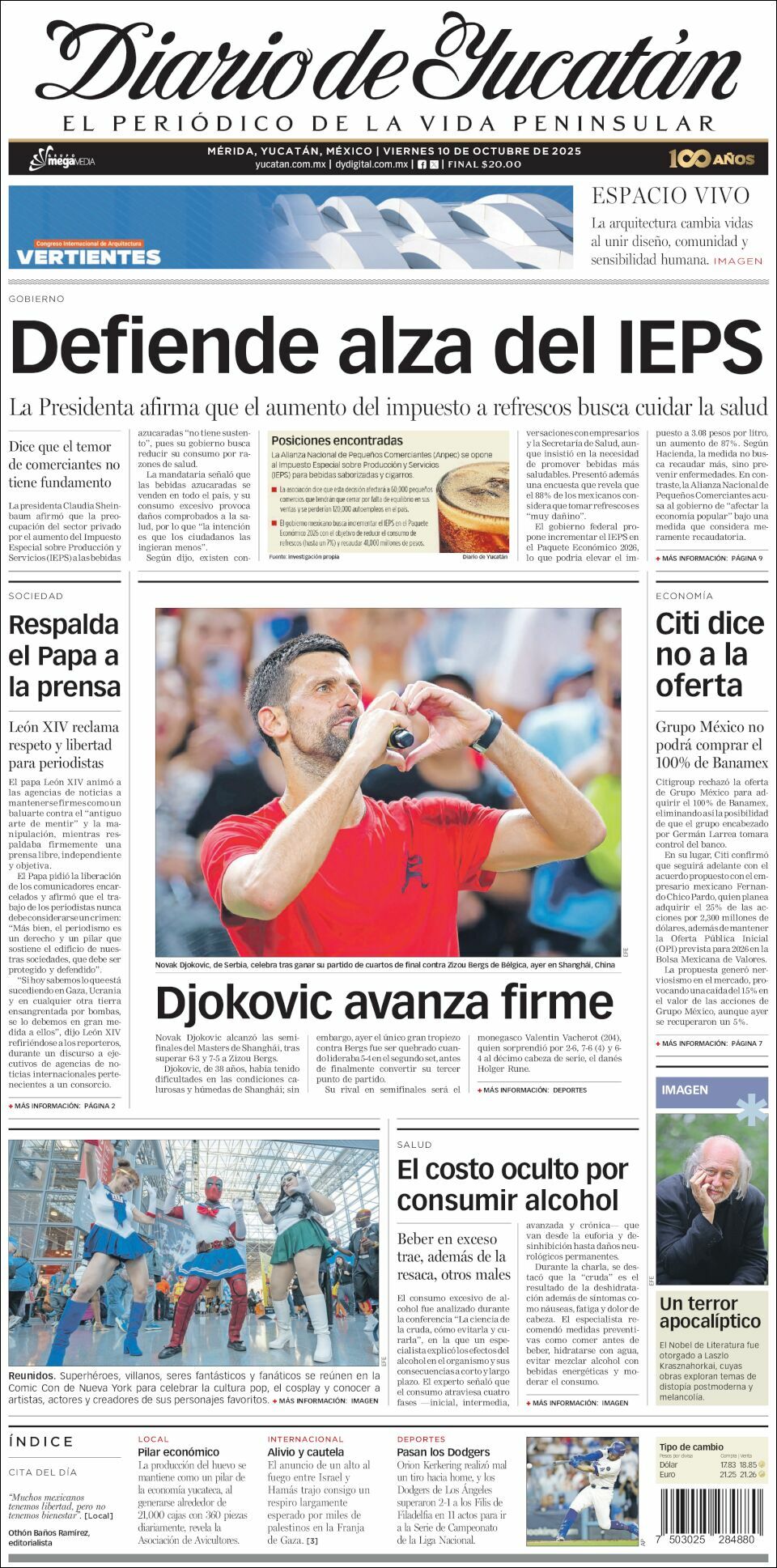 El Diario de Yucatán, edición del viernes 10 de octubre de 2025 El Diario de Yucatán, edición del viernes 10 de octubre de 2025