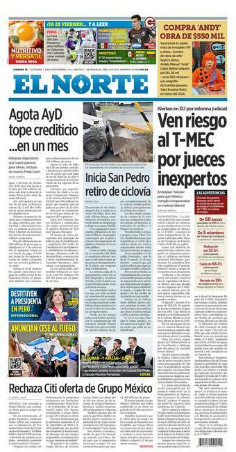 El Norte, edición del viernes 10 de octubre de 2025 El Norte, edición del viernes 10 de octubre de 2025