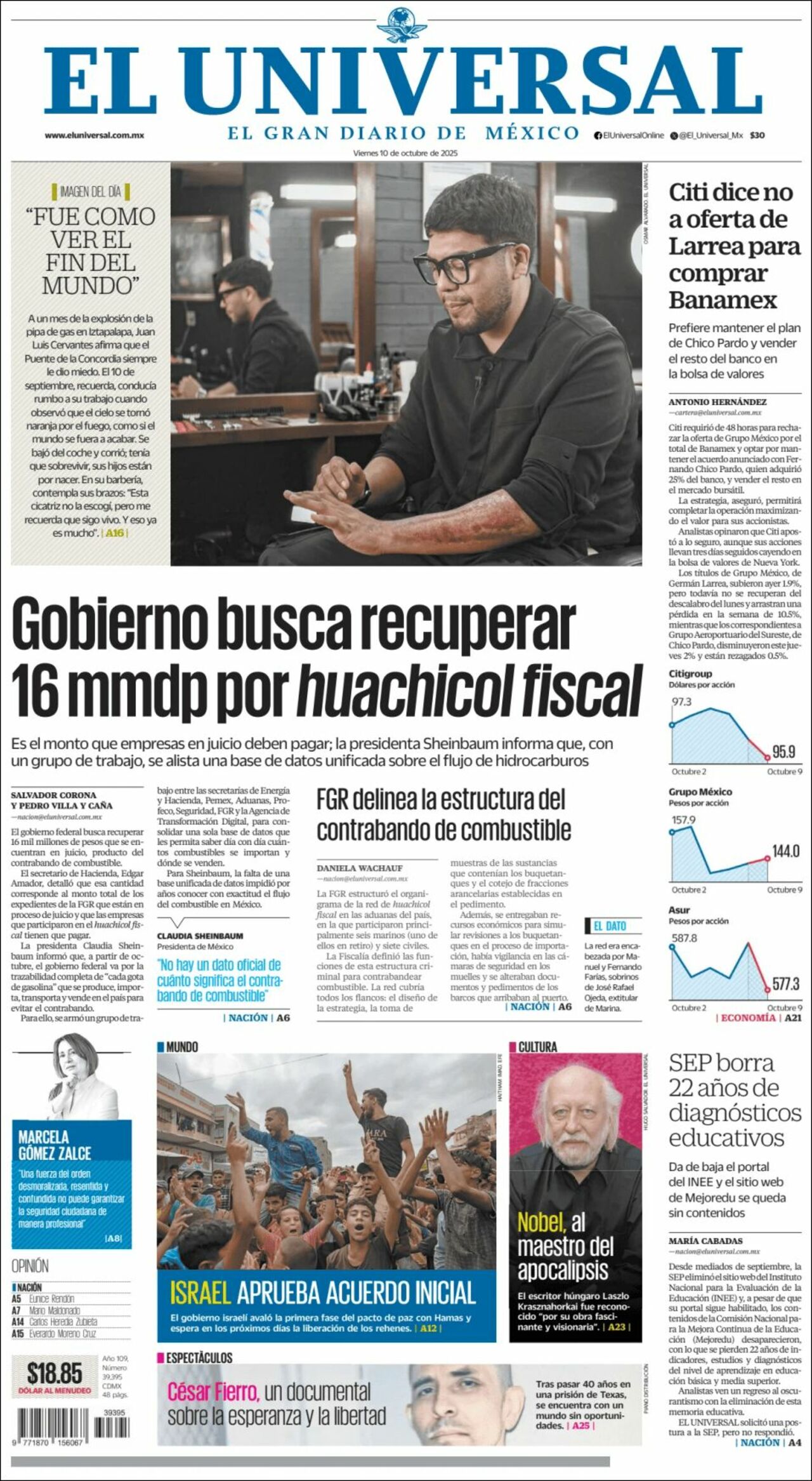 El Universal, edición del viernes 10 de octubre de 2025 El Universal, edición del viernes 10 de octubre de 2025