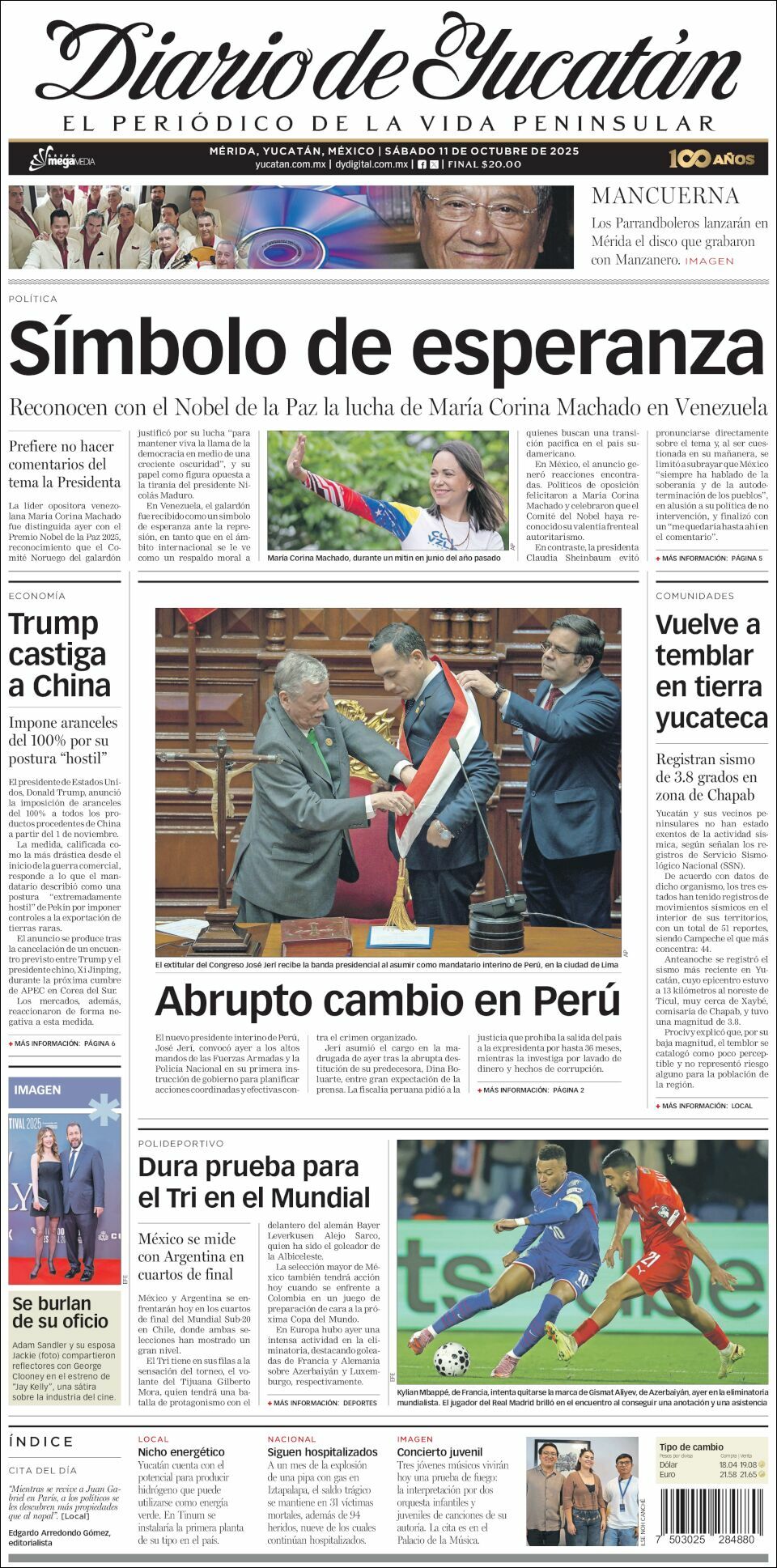 El Diario de Yucatán, edición del sábado 11 de octubre de 2025 El Diario de Yucatán, edición del sábado 11 de octubre de 2025