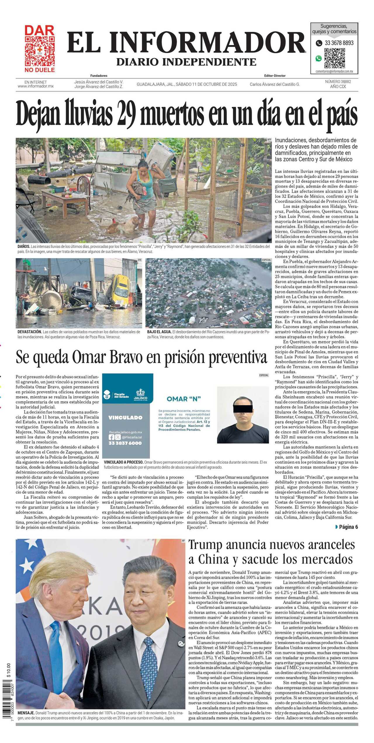 El Informador, edición del sábado 11 de octubre de 2025 El Informador, edición del sábado 11 de octubre de 2025