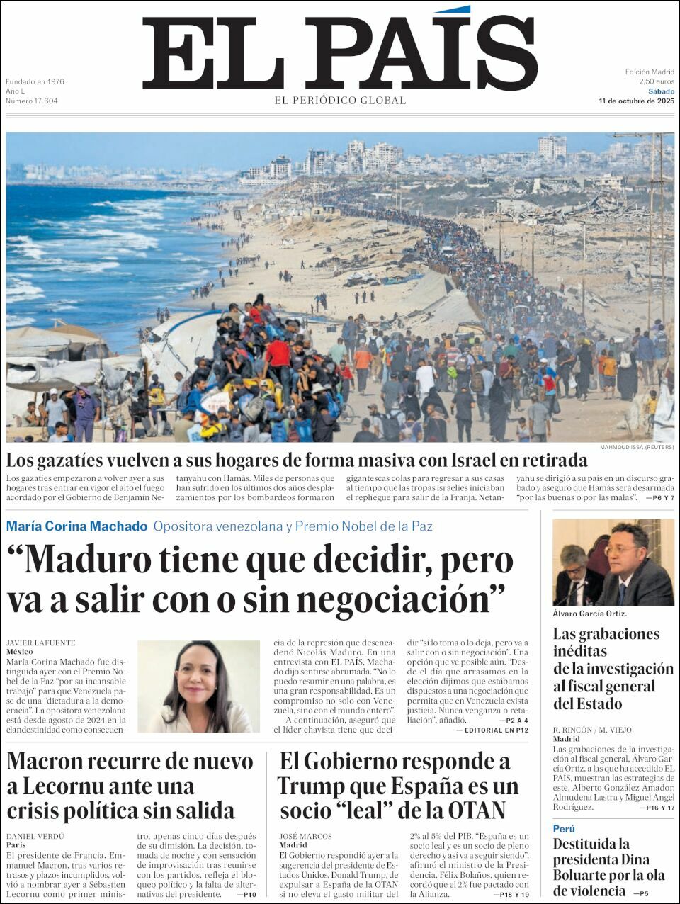 El País, edición del sábado 11 de octubre de 2025 El País, edición del sábado 11 de octubre de 2025