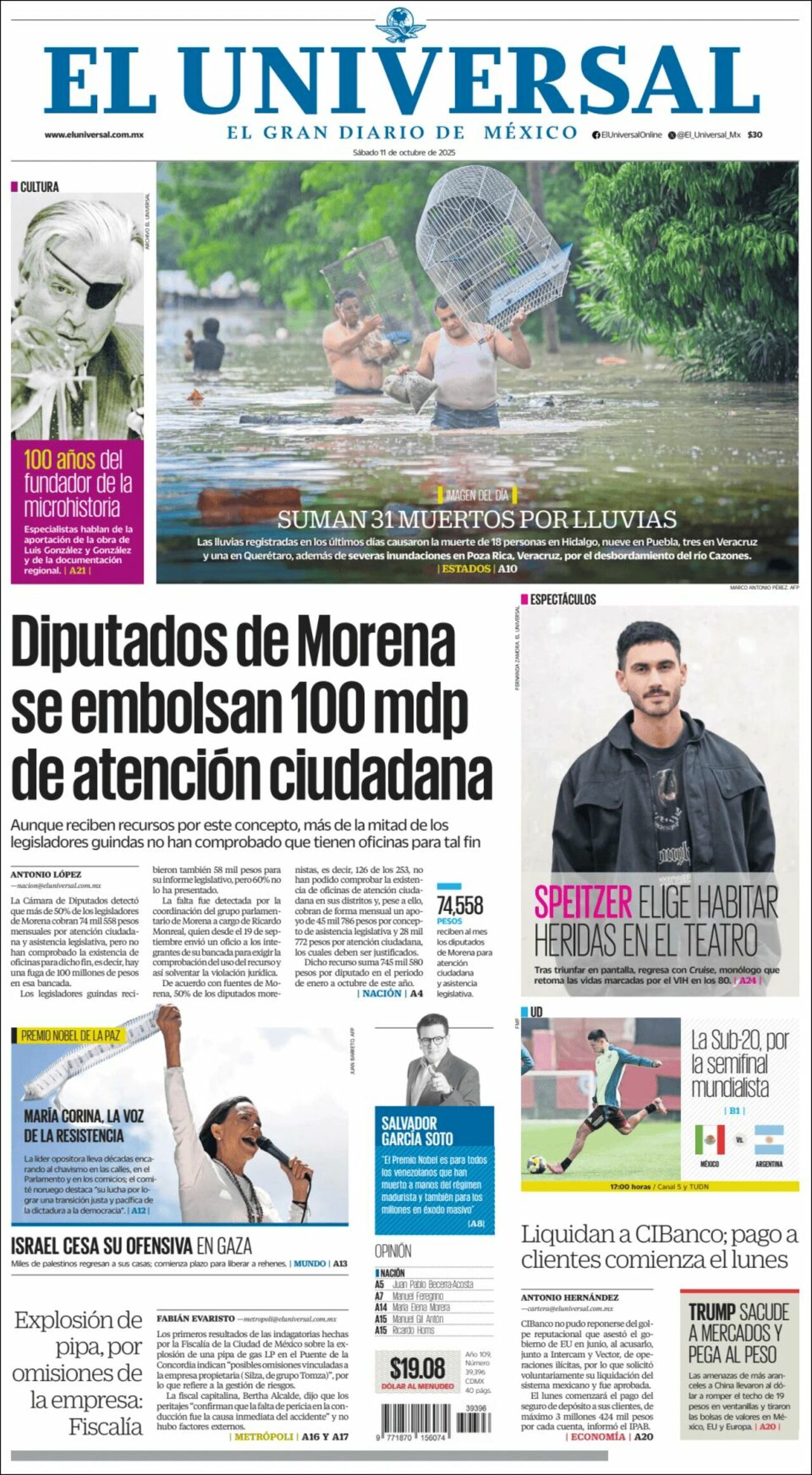 El Universal, edición del sábado 11 de octubre de 2025 El Universal, edición del sábado 11 de octubre de 2025
