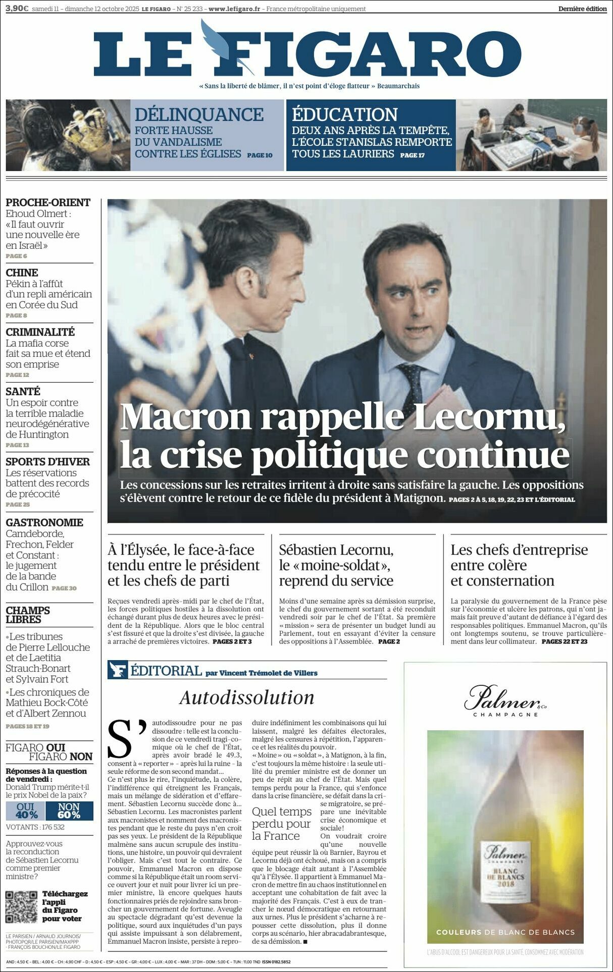 Le Figaro, edición del sábado 11 de octubre de 2025 Le Figaro, edición del sábado 11 de octubre de 2025