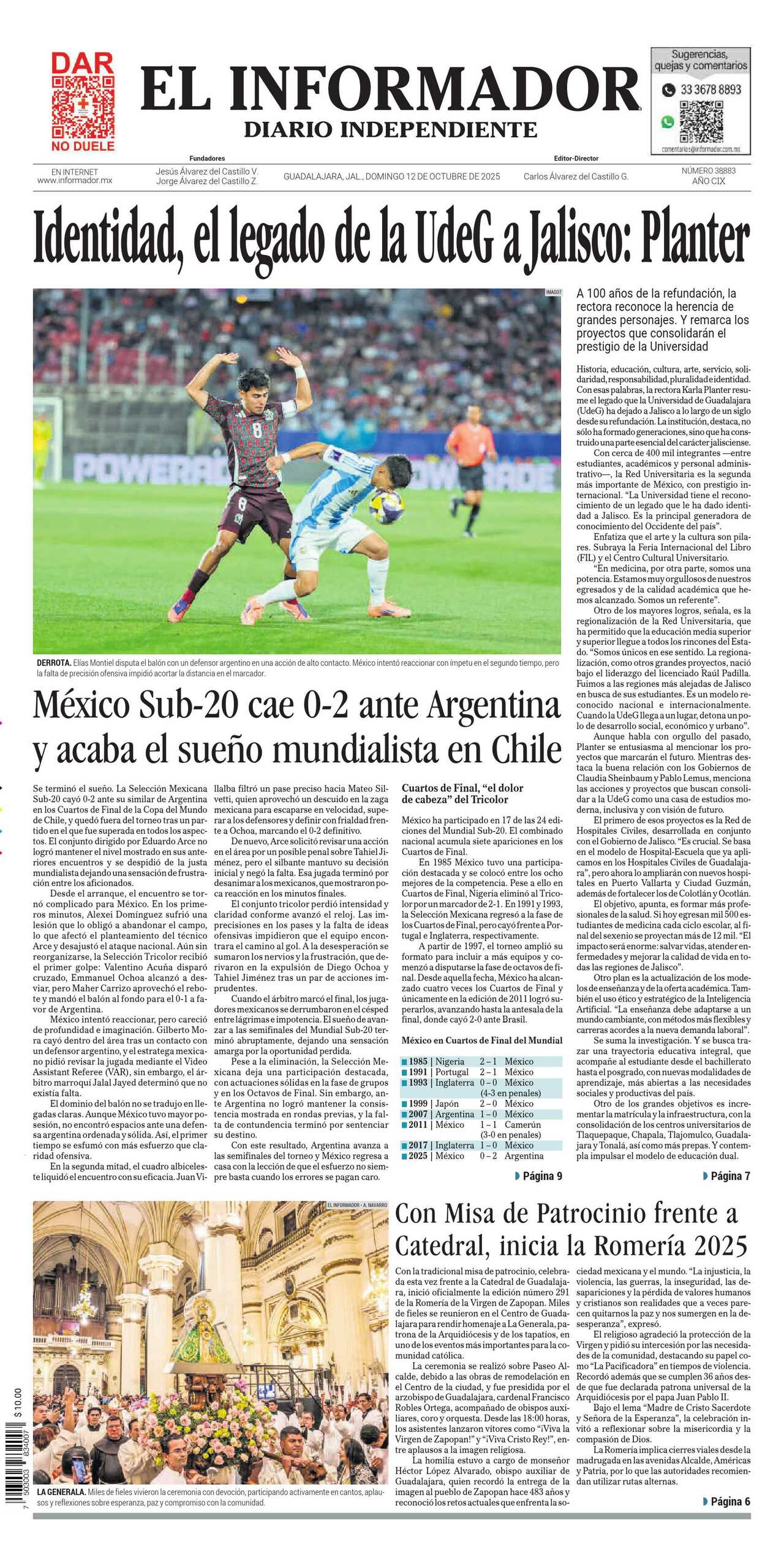 El Informador, edición del domingo 12 de octubre de 2025 El Informador, edición del domingo 12 de octubre de 2025