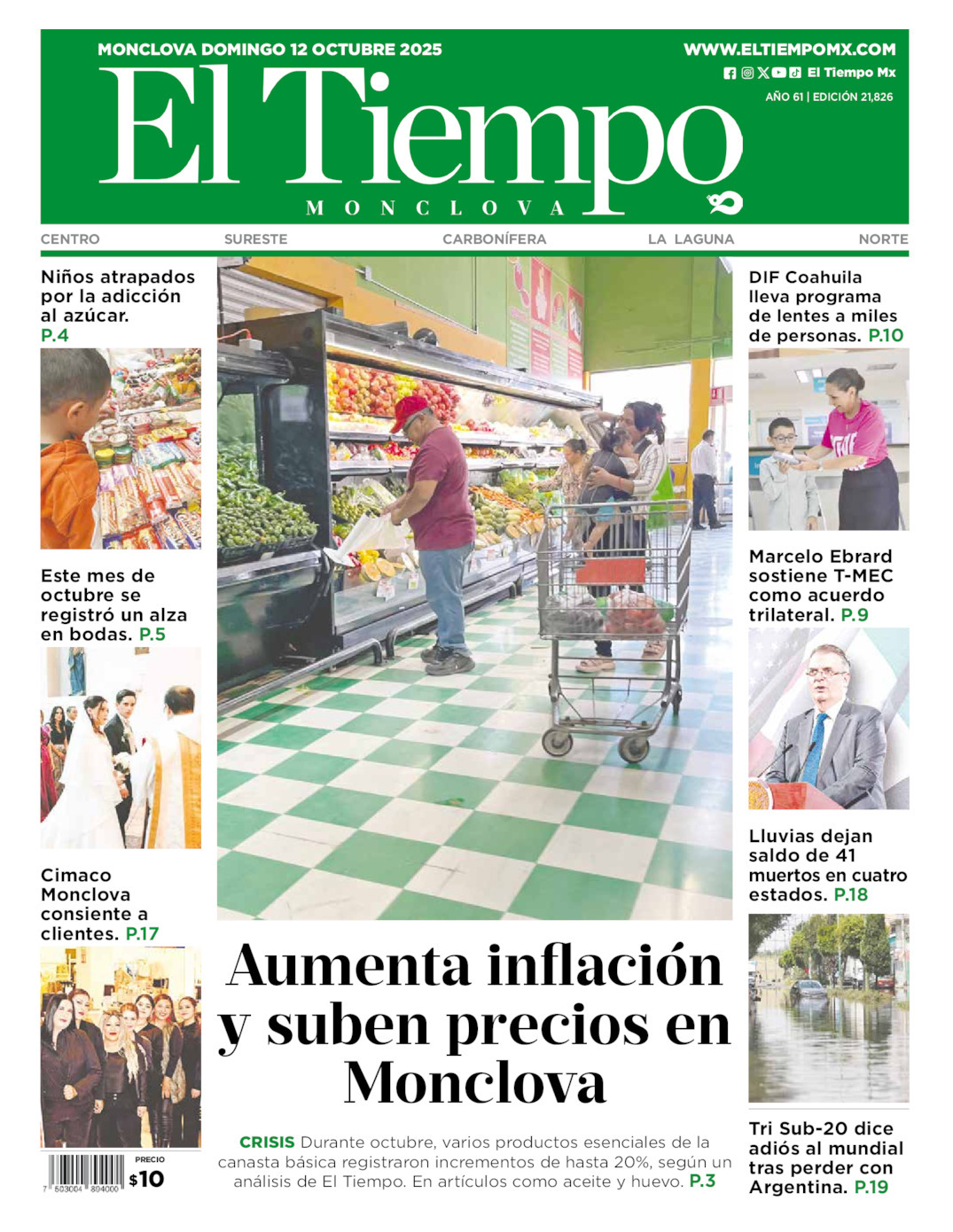 El Tiempo Monclova, edición del domingo 12 de octubre de 2025 El Tiempo Monclova, edición del domingo 12 de octubre de 2025