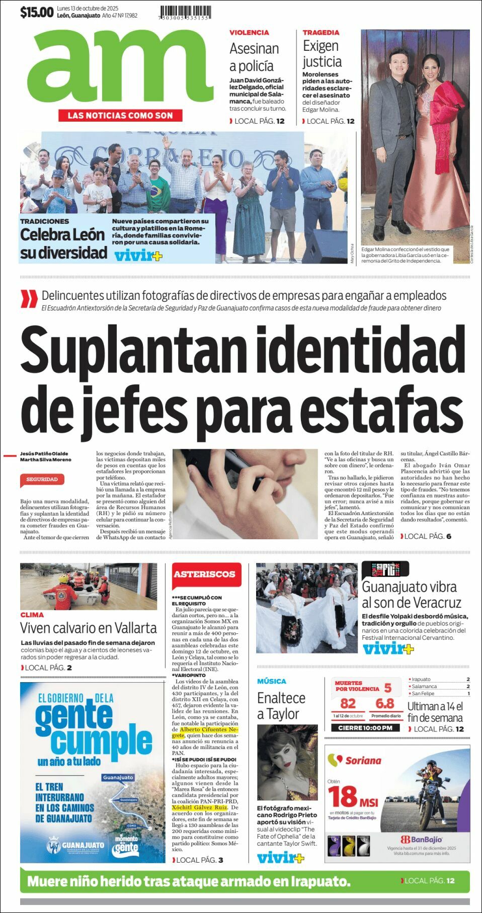 AM de León, edición del lunes 13 de octubre de 2025 AM de León, edición del lunes 13 de octubre de 2025