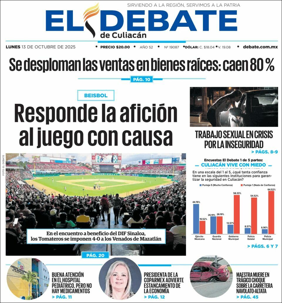 El Debate Culiacán, edición del lunes 13 de octubre de 2025 El Debate Culiacán, edición del lunes 13 de octubre de 2025