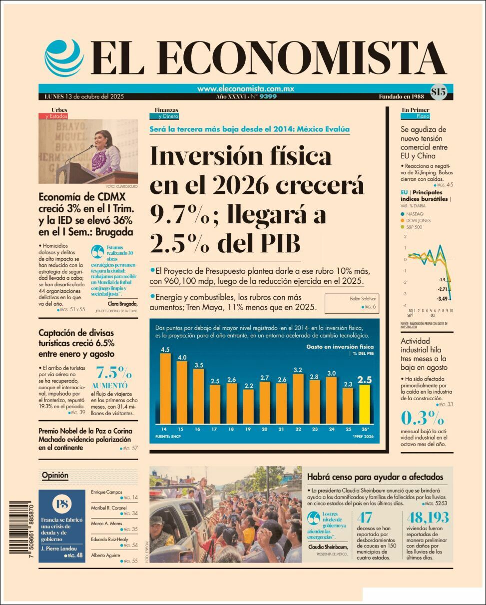 El Economista, edición del lunes 13 de octubre de 2025 El Economista, edición del lunes 13 de octubre de 2025