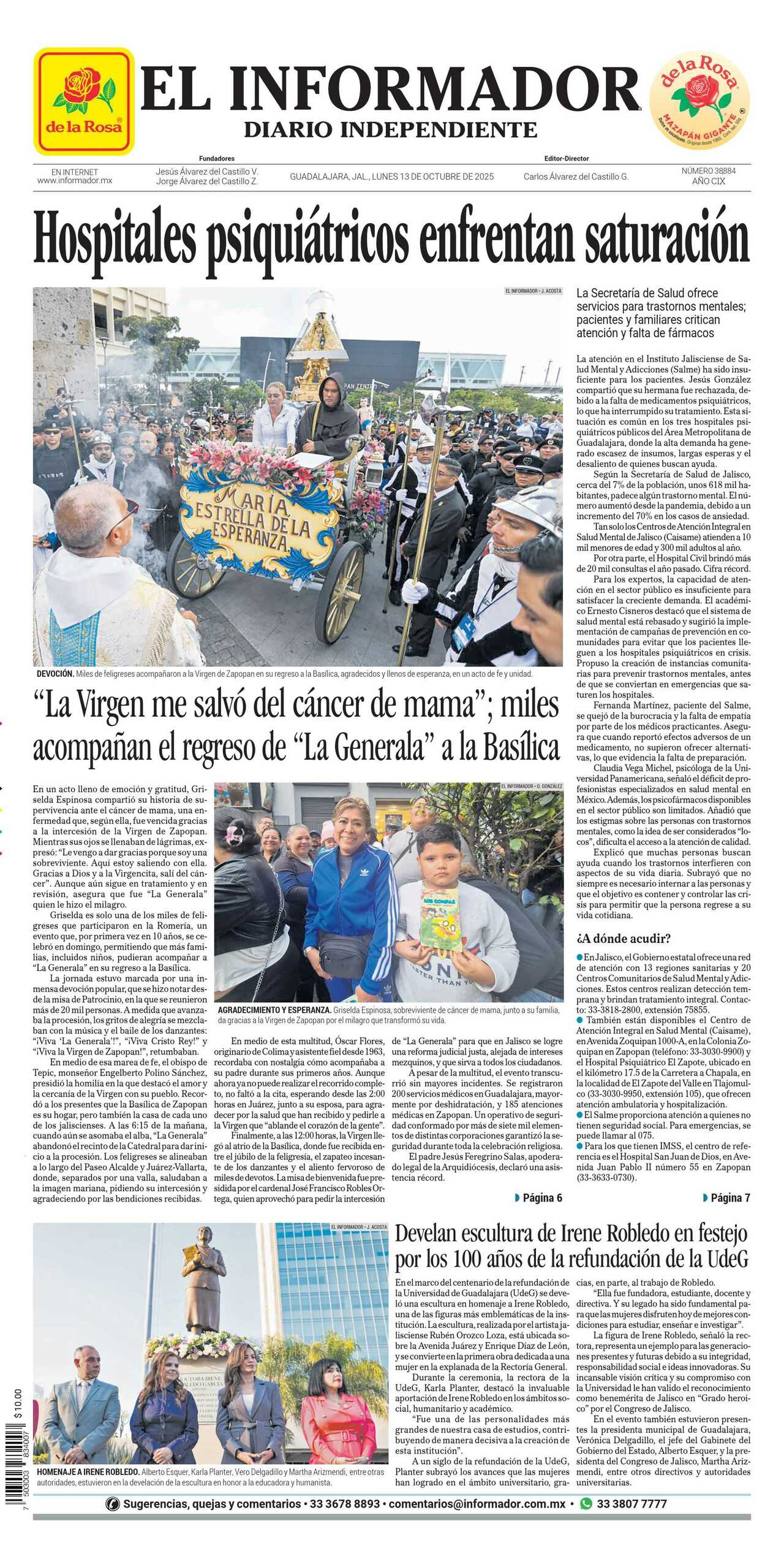 El Informador, edición del lunes 13 de octubre de 2025 El Informador, edición del lunes 13 de octubre de 2025