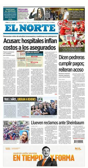 El Norte, edición del lunes 13 de octubre de 2025 El Norte, edición del lunes 13 de octubre de 2025