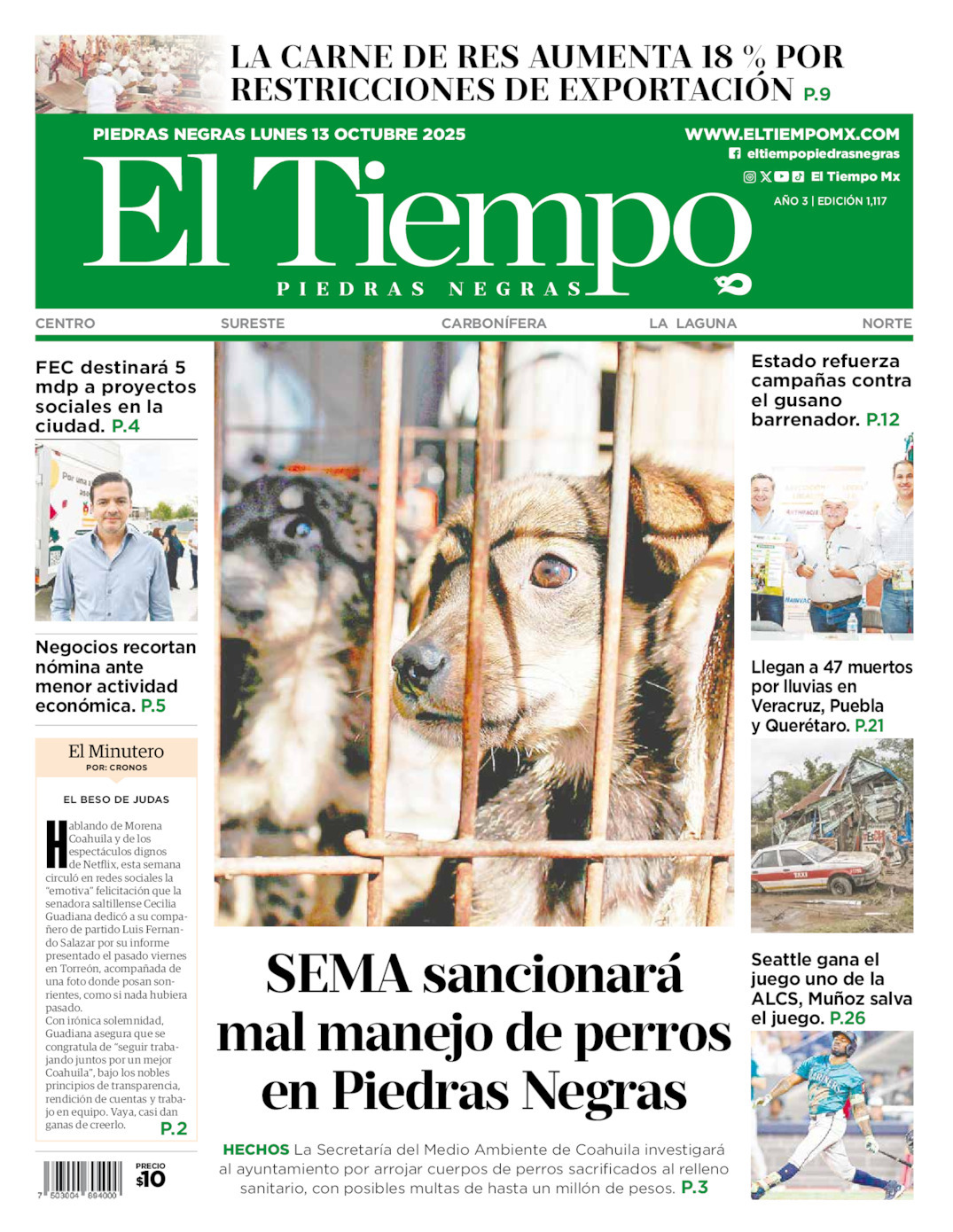 El Tiempo Piedras Negras, edición del lunes 13 de octubre de 2025 El Tiempo Piedras Negras, edición del lunes 13 de octubre de 2025