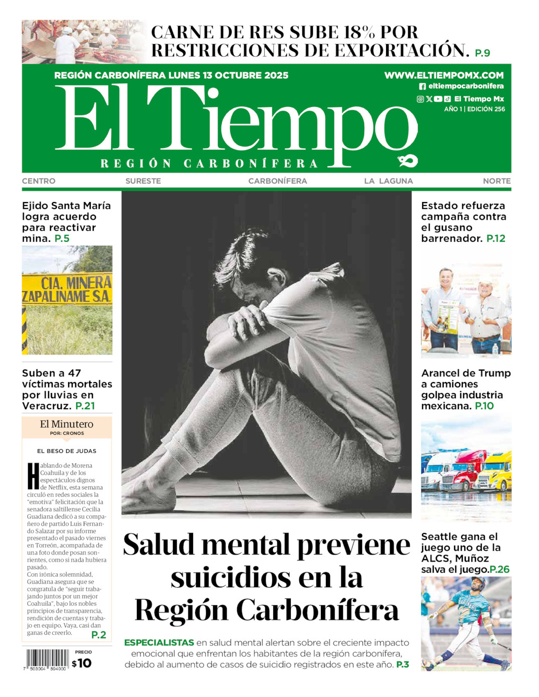 El Tiempo Región Carbonífera, edición del lunes 13 de octubre de 2025 El Tiempo Región Carbonífera, edición del lunes 13 de octubre de 2025