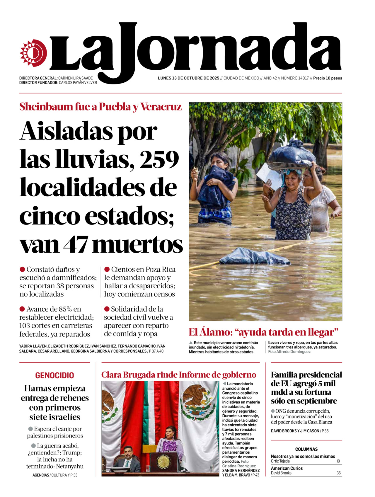 La Jornada, edición del lunes 13 de octubre de 2025 La Jornada, edición del lunes 13 de octubre de 2025