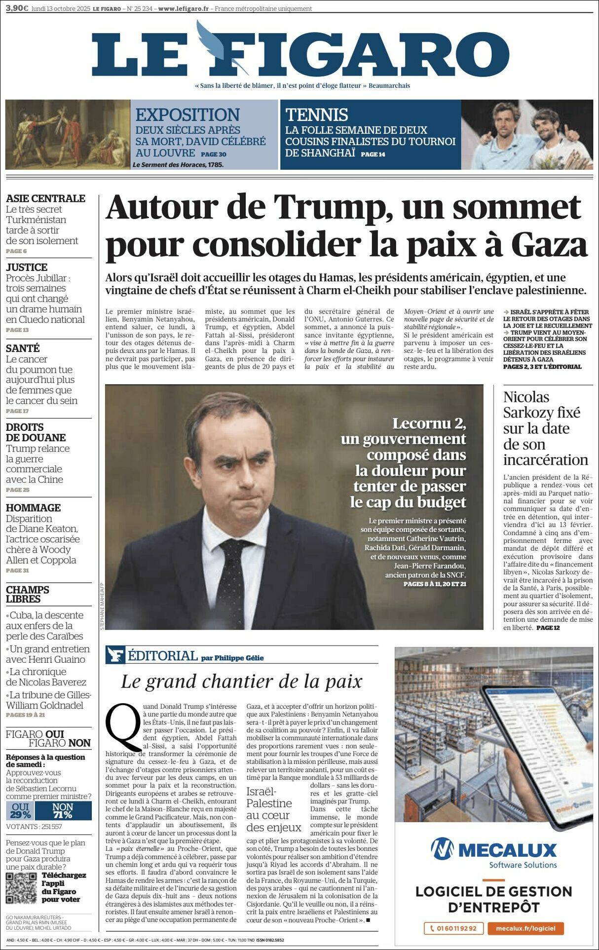 Le Figaro, edición del lunes 13 de octubre de 2025 Le Figaro, edición del lunes 13 de octubre de 2025