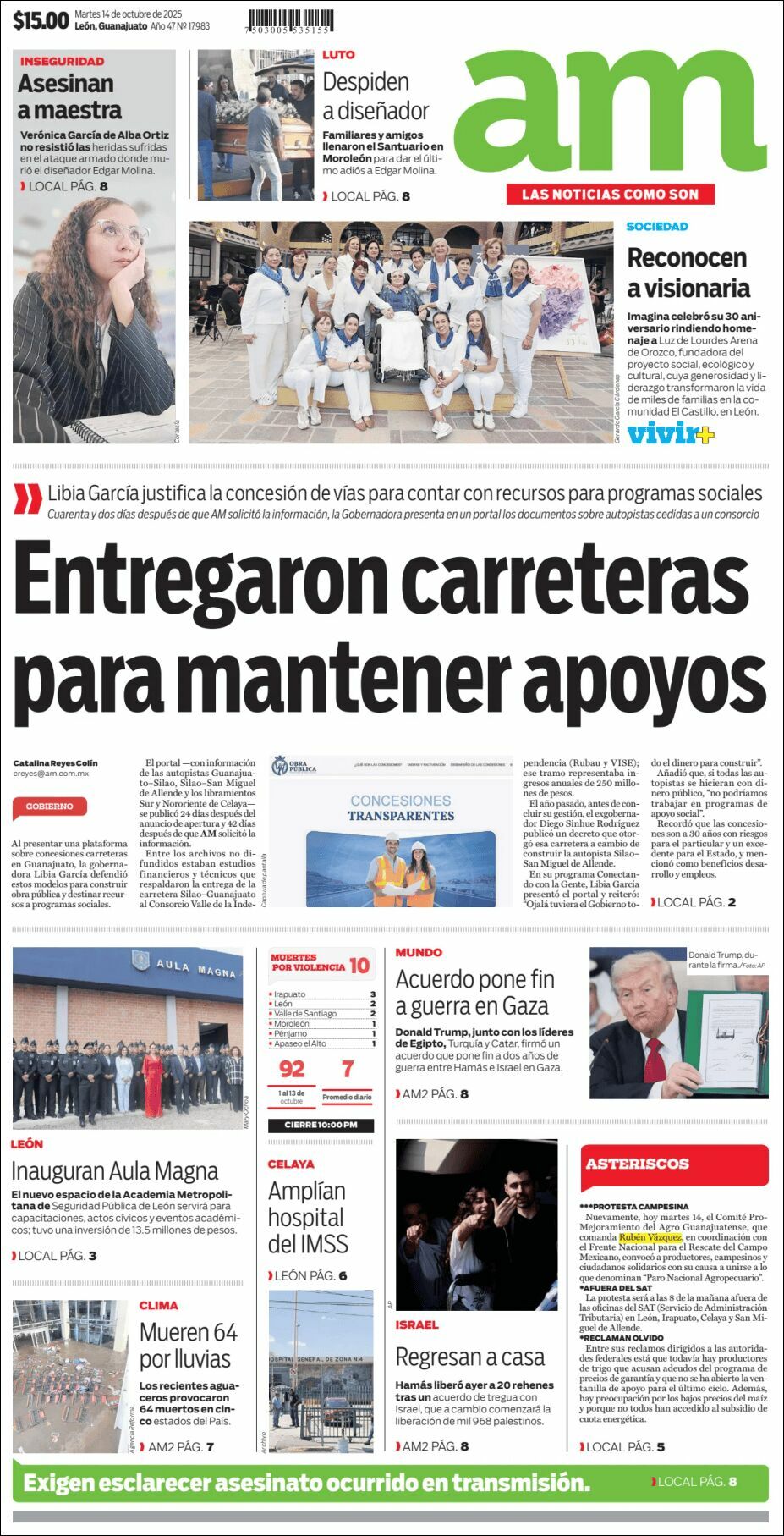 AM de León, edición del martes 14 de octubre de 2025 AM de León, edición del martes 14 de octubre de 2025